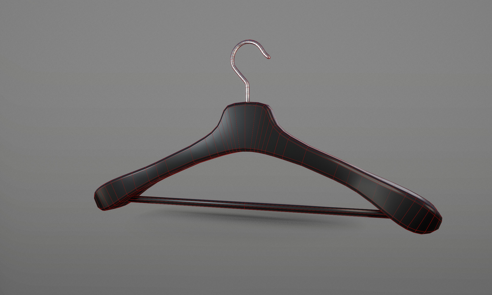 Plastic Black Coat Hanger 2A Low-poly 3D model_13