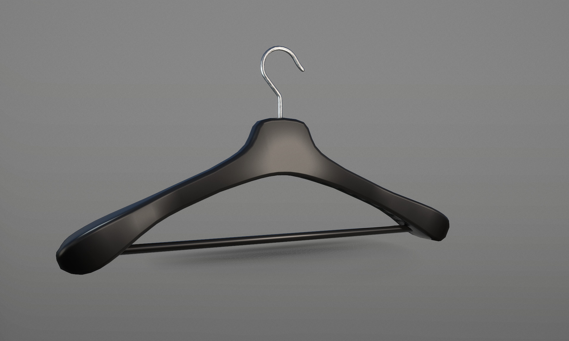 Plastic Black Coat Hanger 2A Low-poly 3D model_6