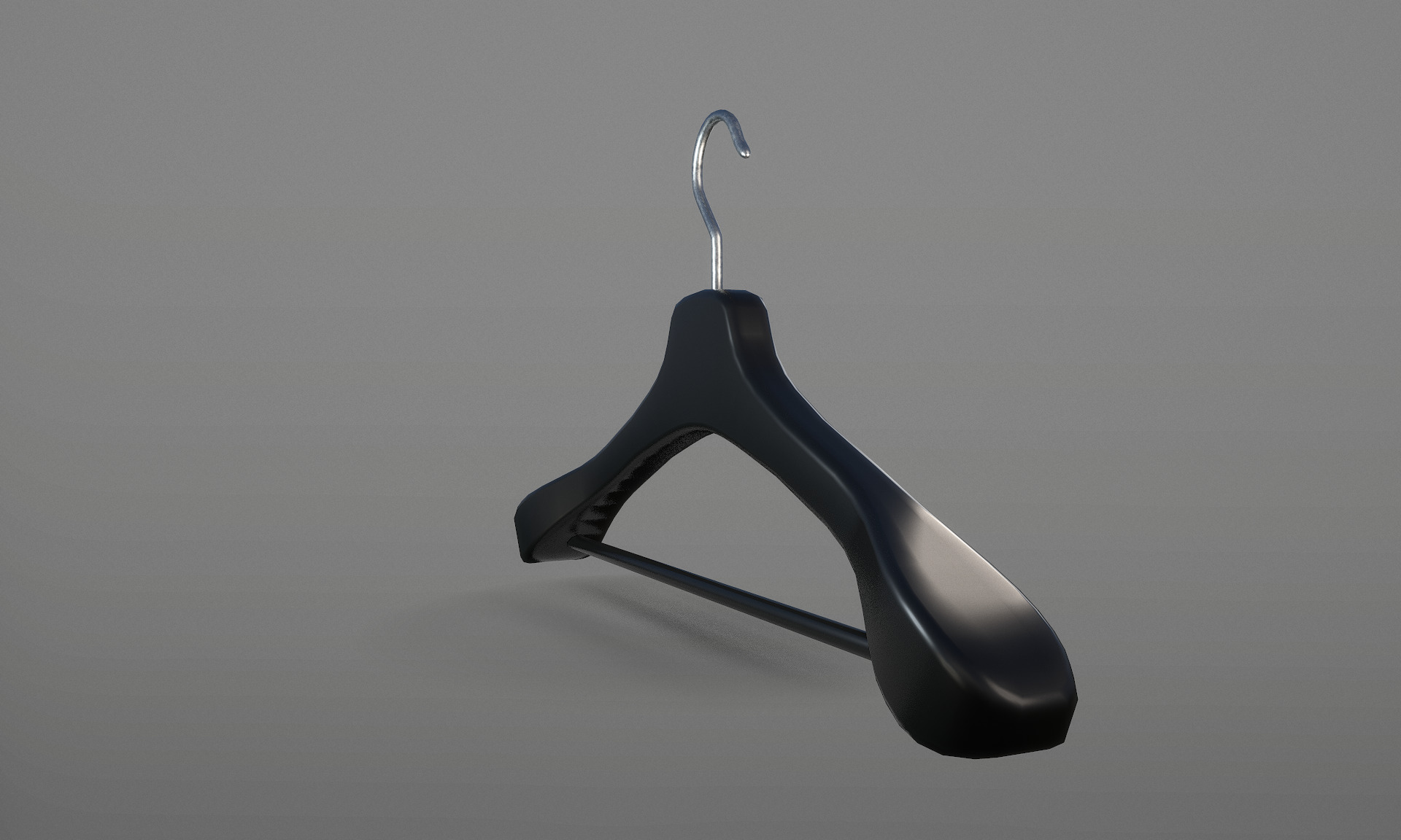Plastic Black Coat Hanger 2A Low-poly 3D model_4