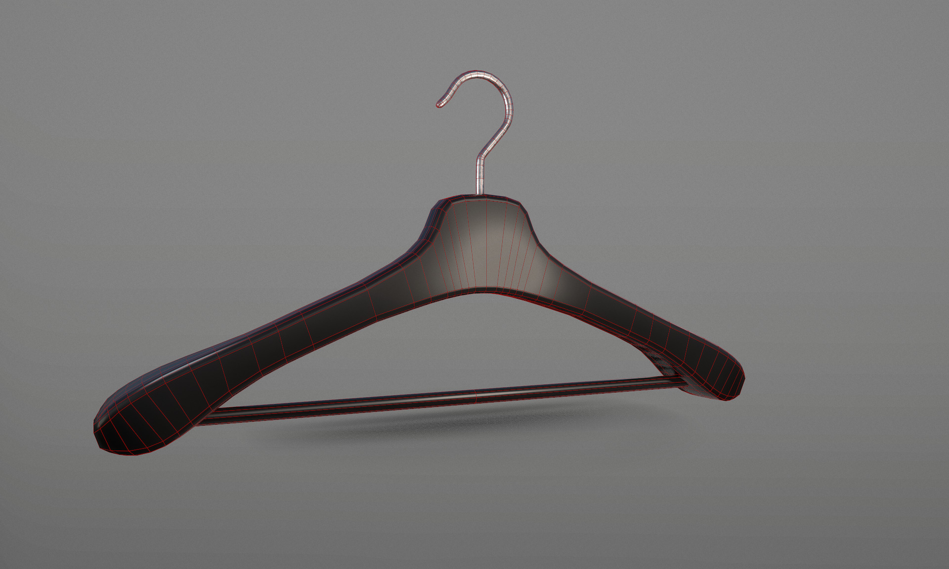 Plastic Black Coat Hanger 2A Low-poly 3D model_10