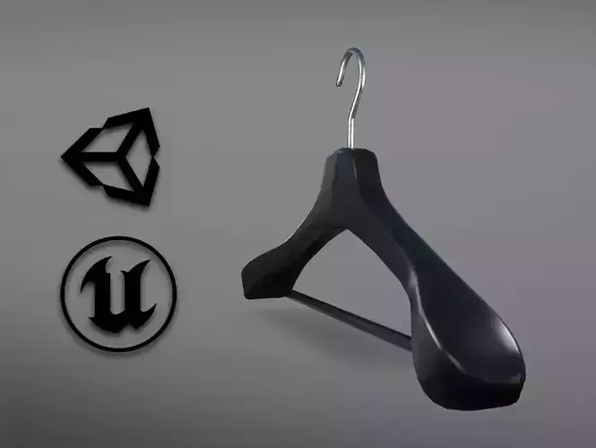 Plastic Black Coat Hanger 2A Low-poly 3D model
