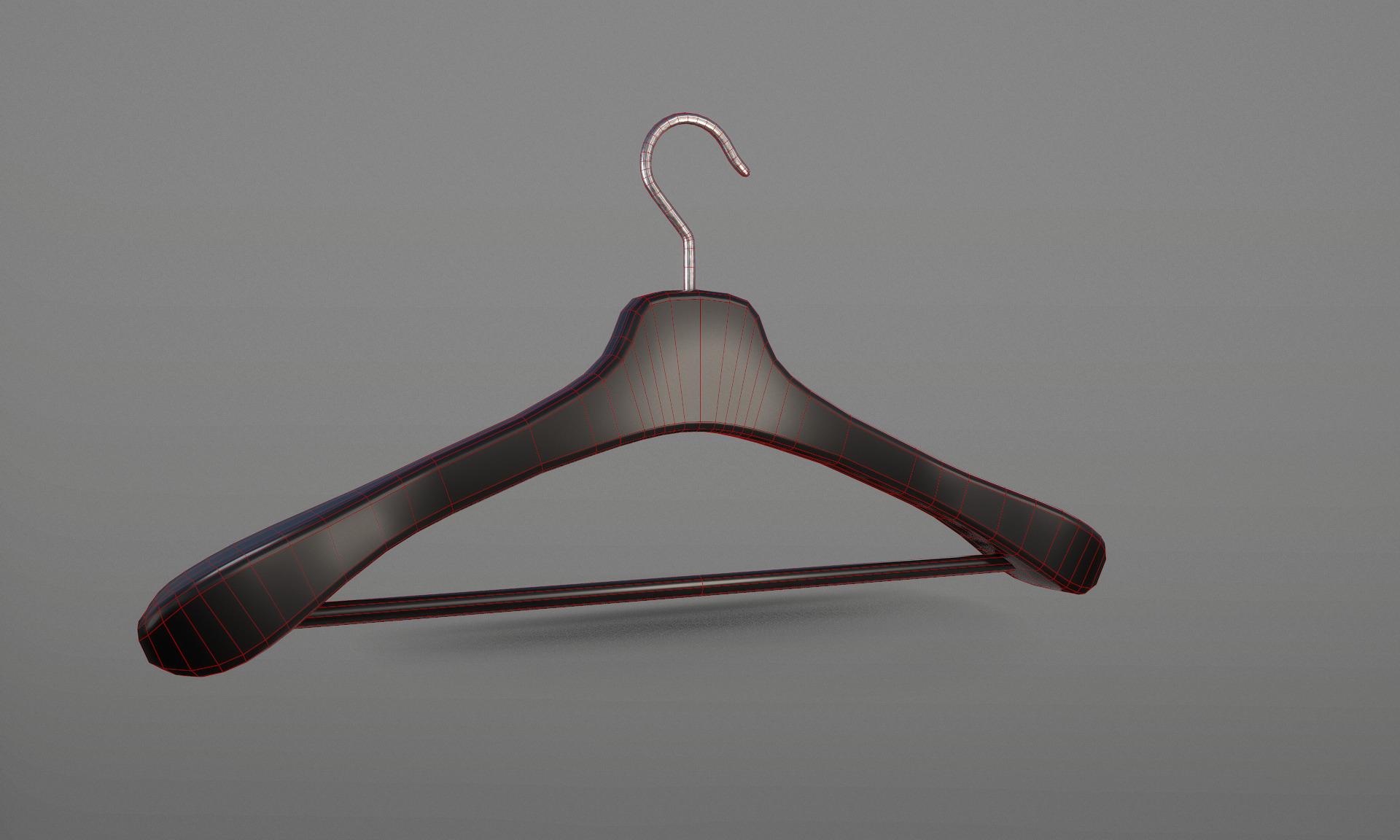 Plastic Black Coat Hanger 2A Low-poly 3D model_14