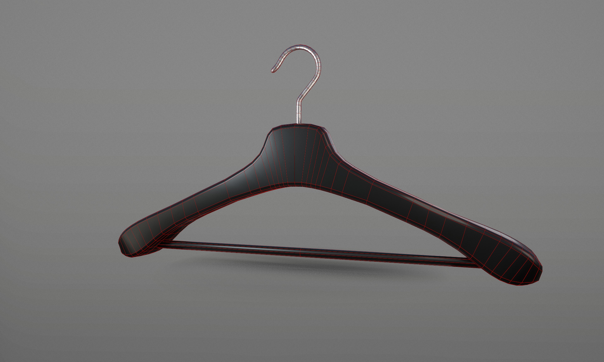 Plastic Black Coat Hanger 2A Low-poly 3D model_9