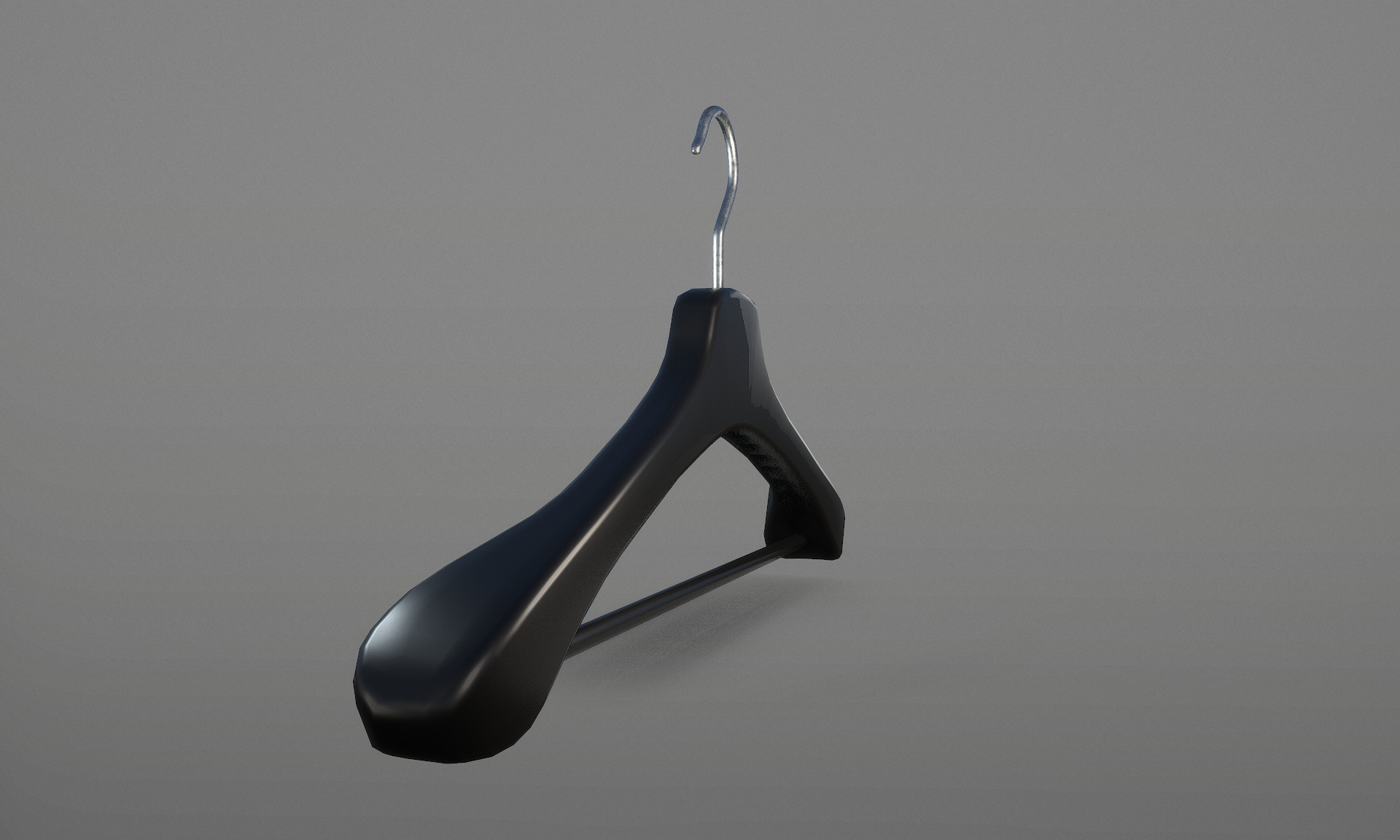 Plastic Black Coat Hanger 2A Low-poly 3D model_3