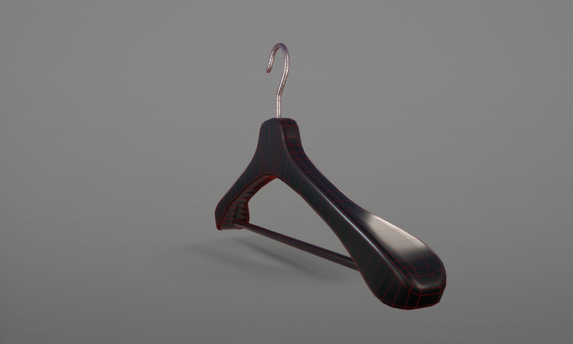 Plastic Black Coat Hanger 2A Low-poly 3D model_16