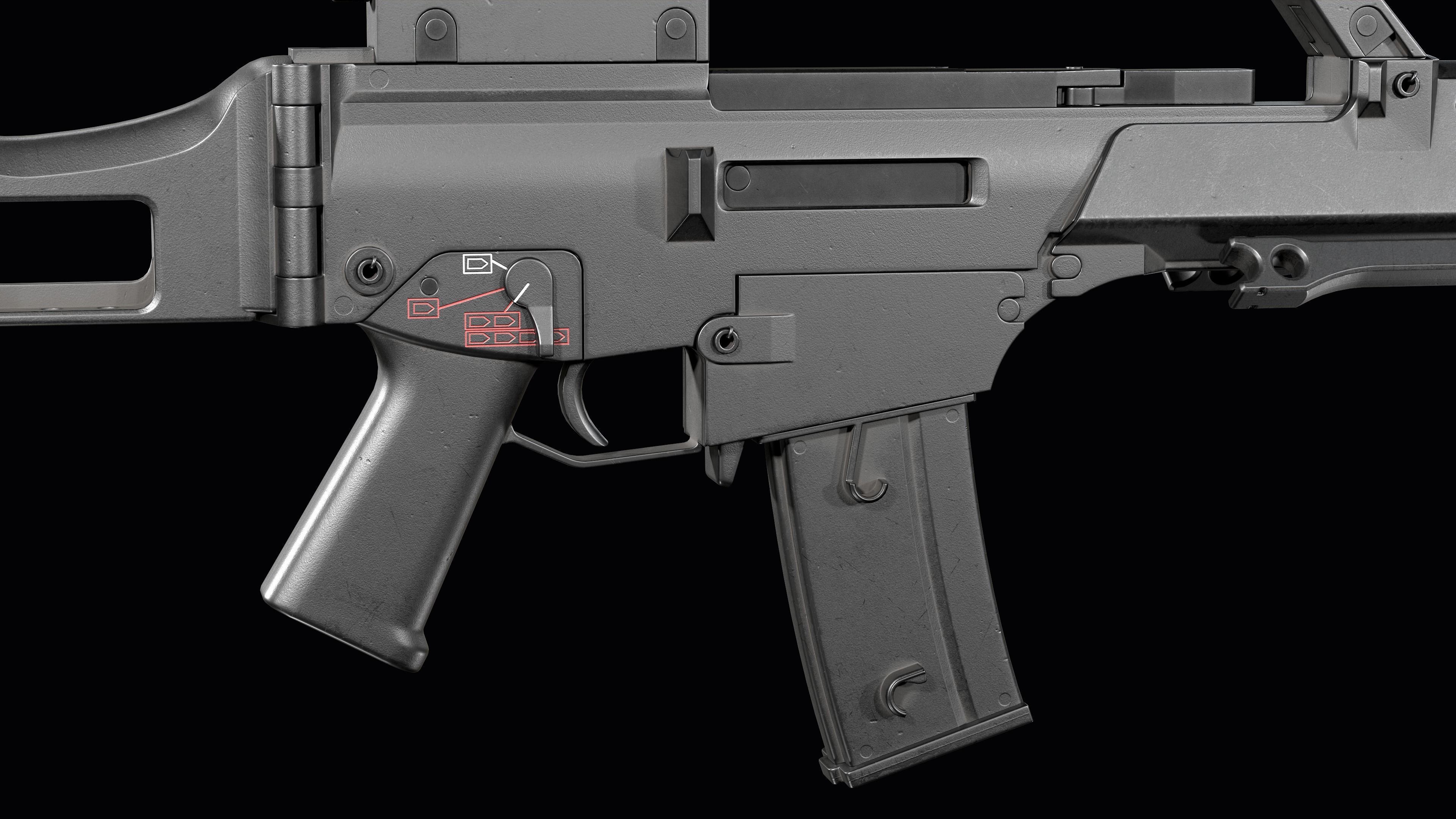 Fully modular assault rifle HK G36 G36E G36K G36KE G36C Low-poly 3D model_31