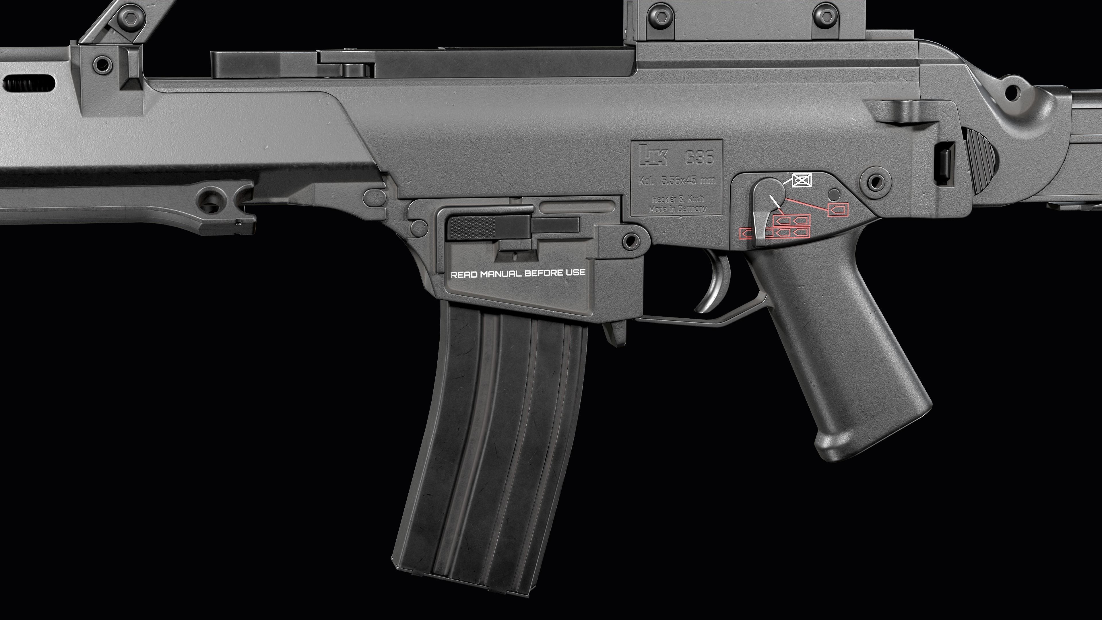 Fully modular assault rifle HK G36 G36E G36K G36KE G36C Low-poly 3D model_32