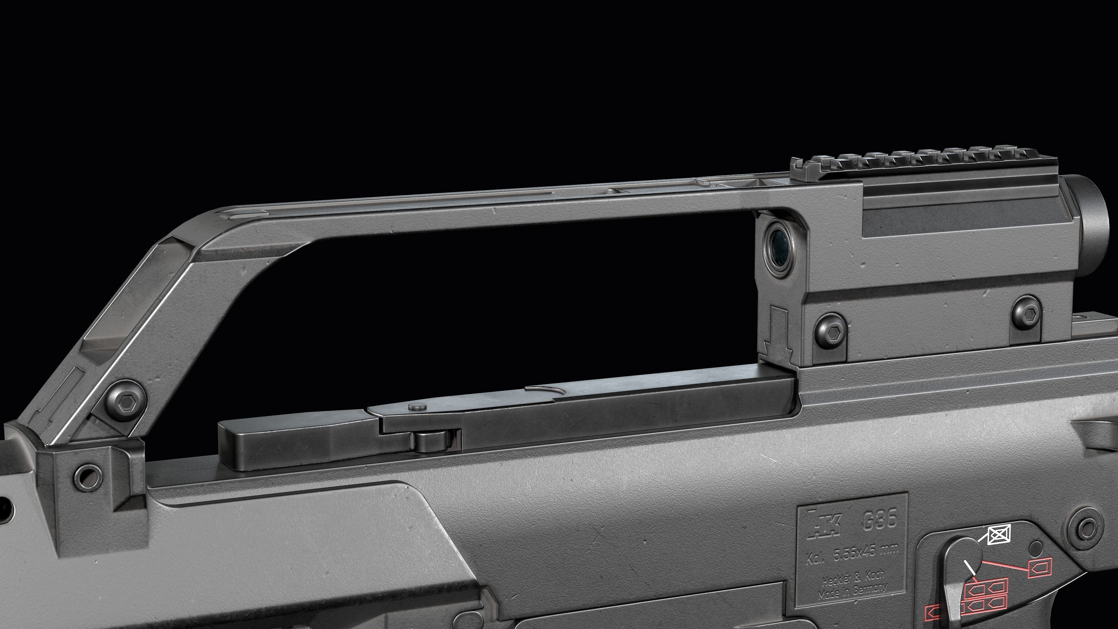 Fully modular assault rifle HK G36 G36E G36K G36KE G36C Low-poly 3D model_45