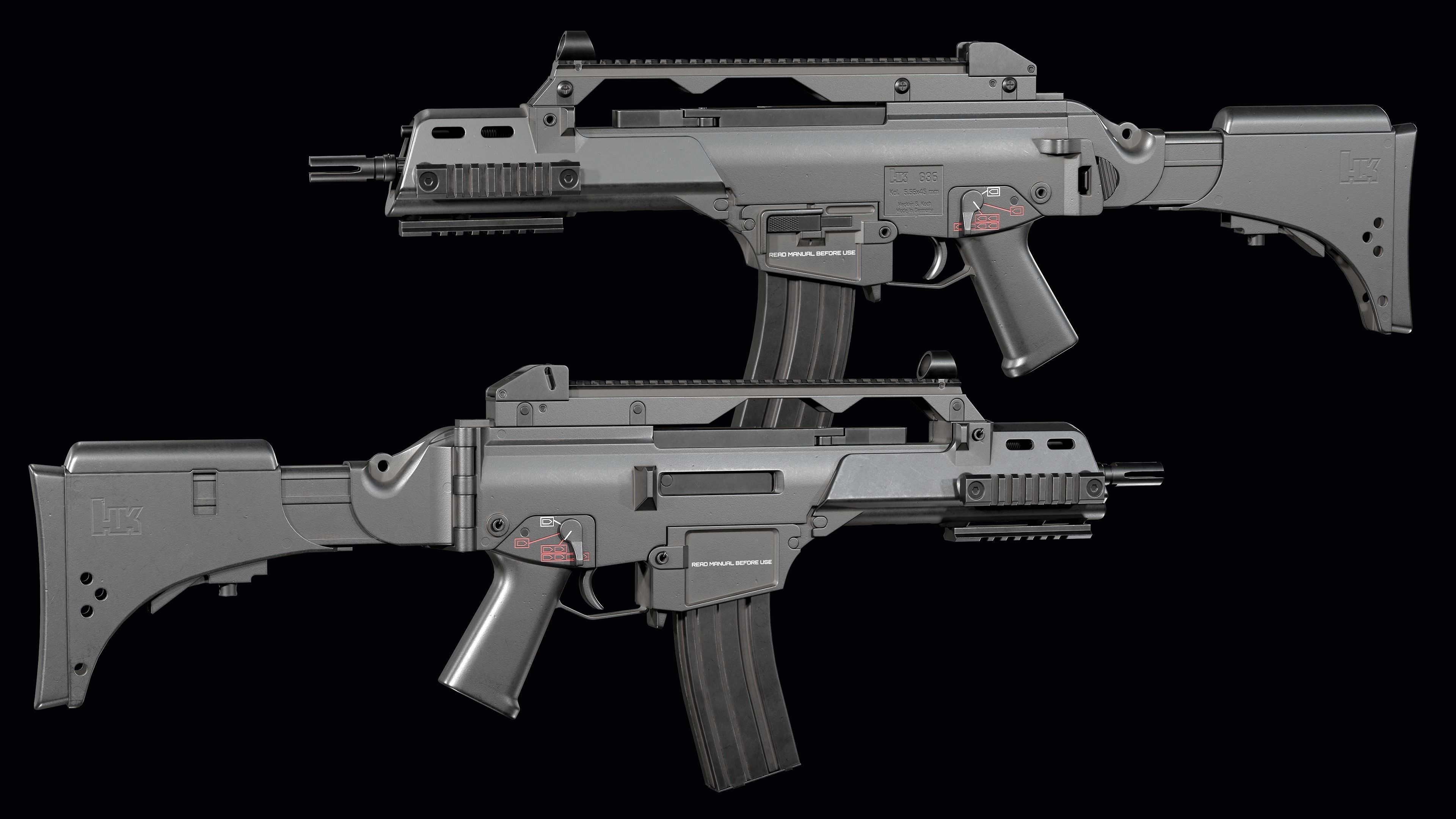 Fully modular assault rifle HK G36 G36E G36K G36KE G36C Low-poly 3D model_29