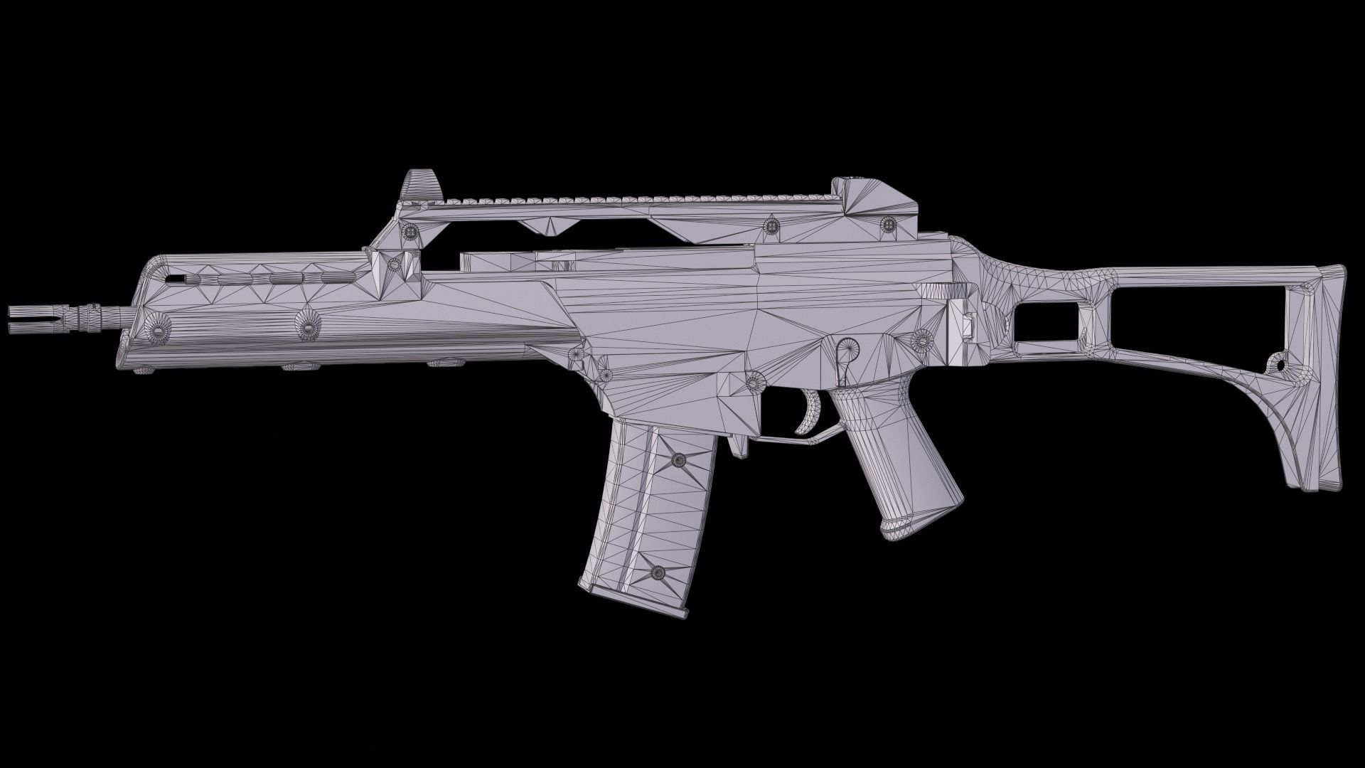 Fully modular assault rifle HK G36 G36E G36K G36KE G36C Low-poly 3D model_74