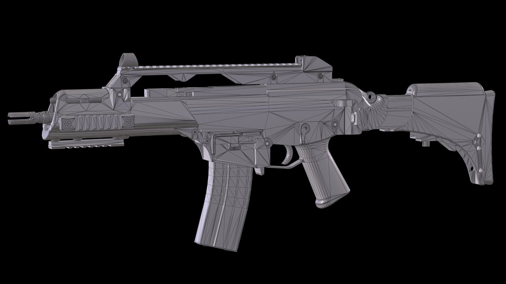 Fully modular assault rifle HK G36 G36E G36K G36KE G36C Low-poly 3D model_76