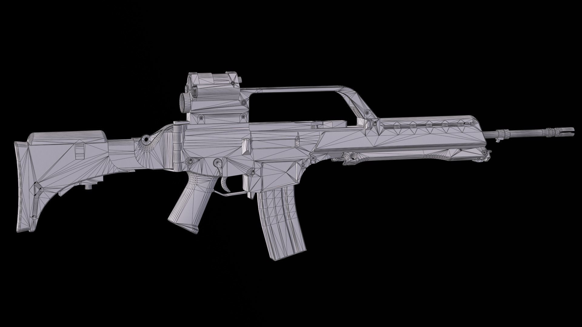 Fully modular assault rifle HK G36 G36E G36K G36KE G36C Low-poly 3D model_71