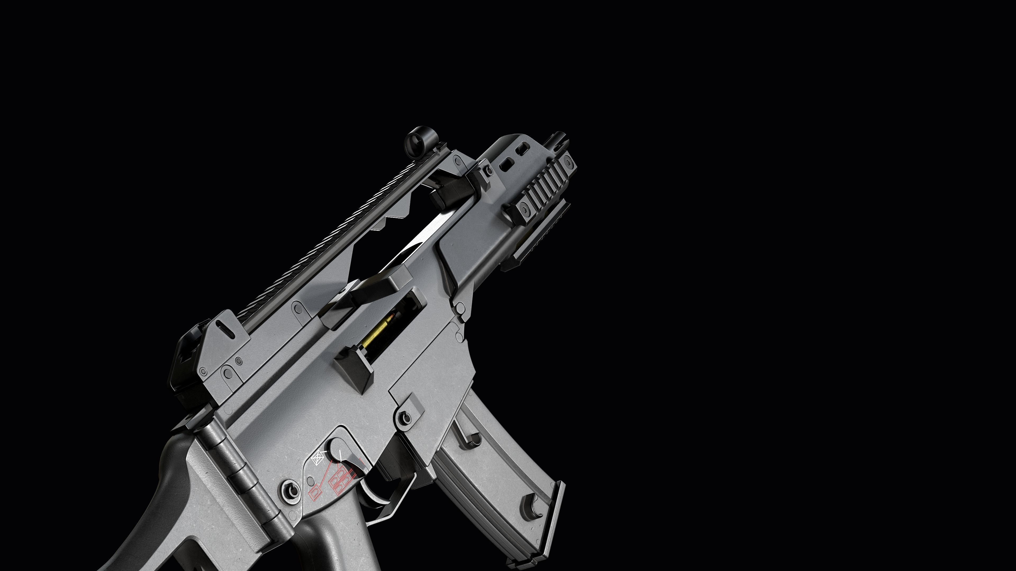 Fully modular assault rifle HK G36 G36E G36K G36KE G36C Low-poly 3D model_67