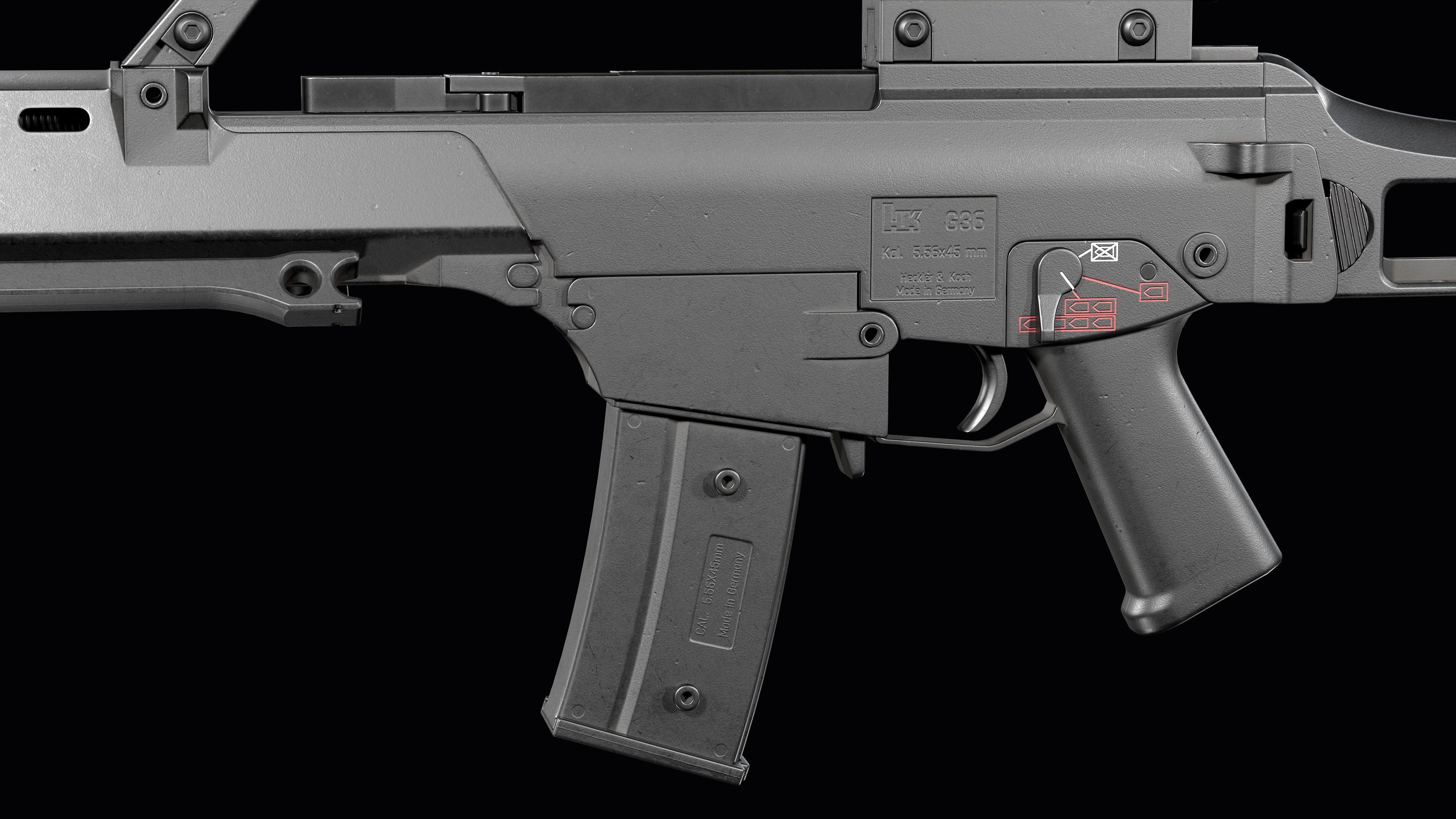 Fully modular assault rifle HK G36 G36E G36K G36KE G36C Low-poly 3D model_34