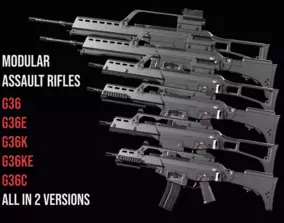 3D model Modular assault rifle AR-15 HK416 VR / AR / low