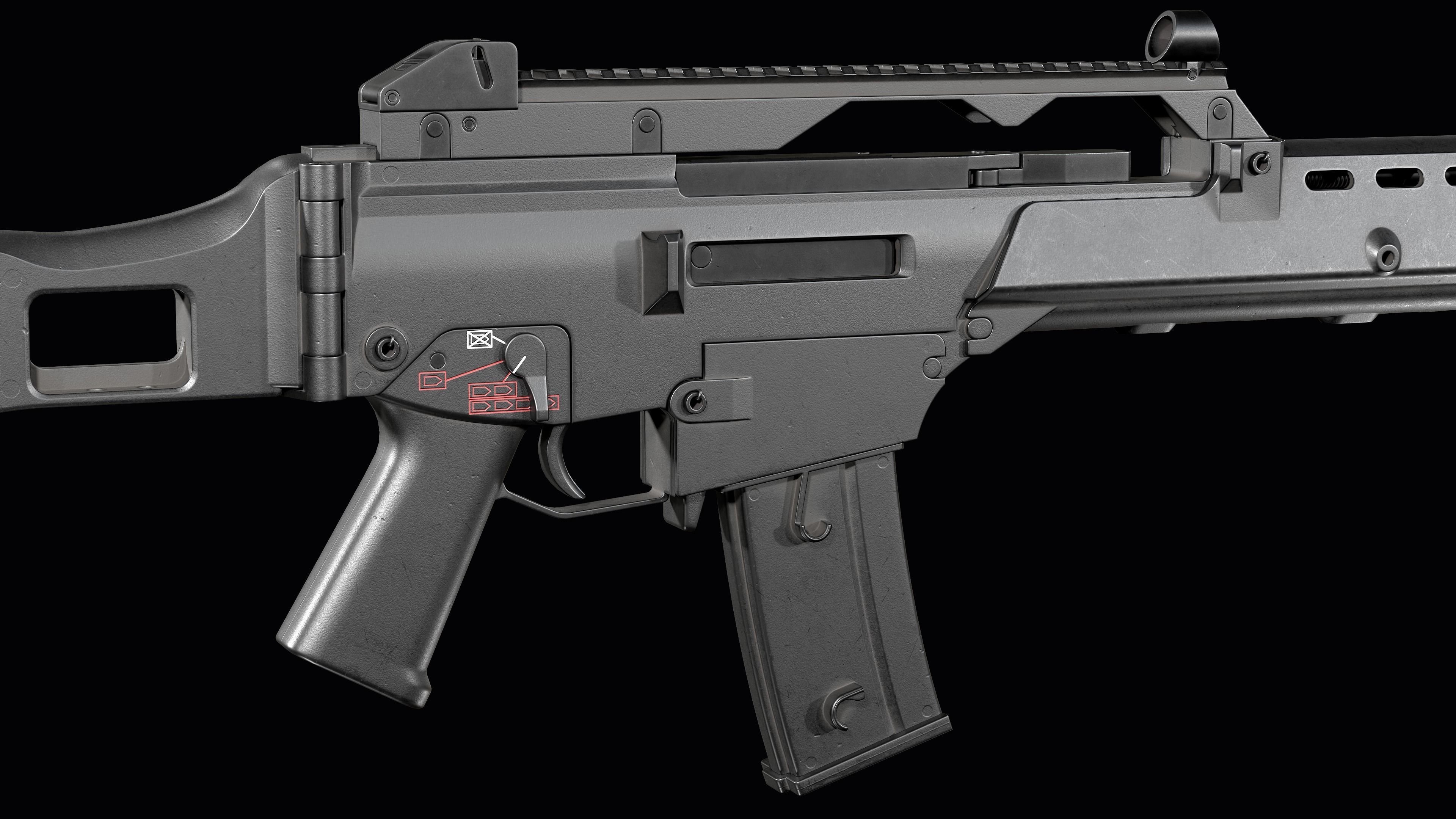 Fully modular assault rifle HK G36 G36E G36K G36KE G36C Low-poly 3D model_36