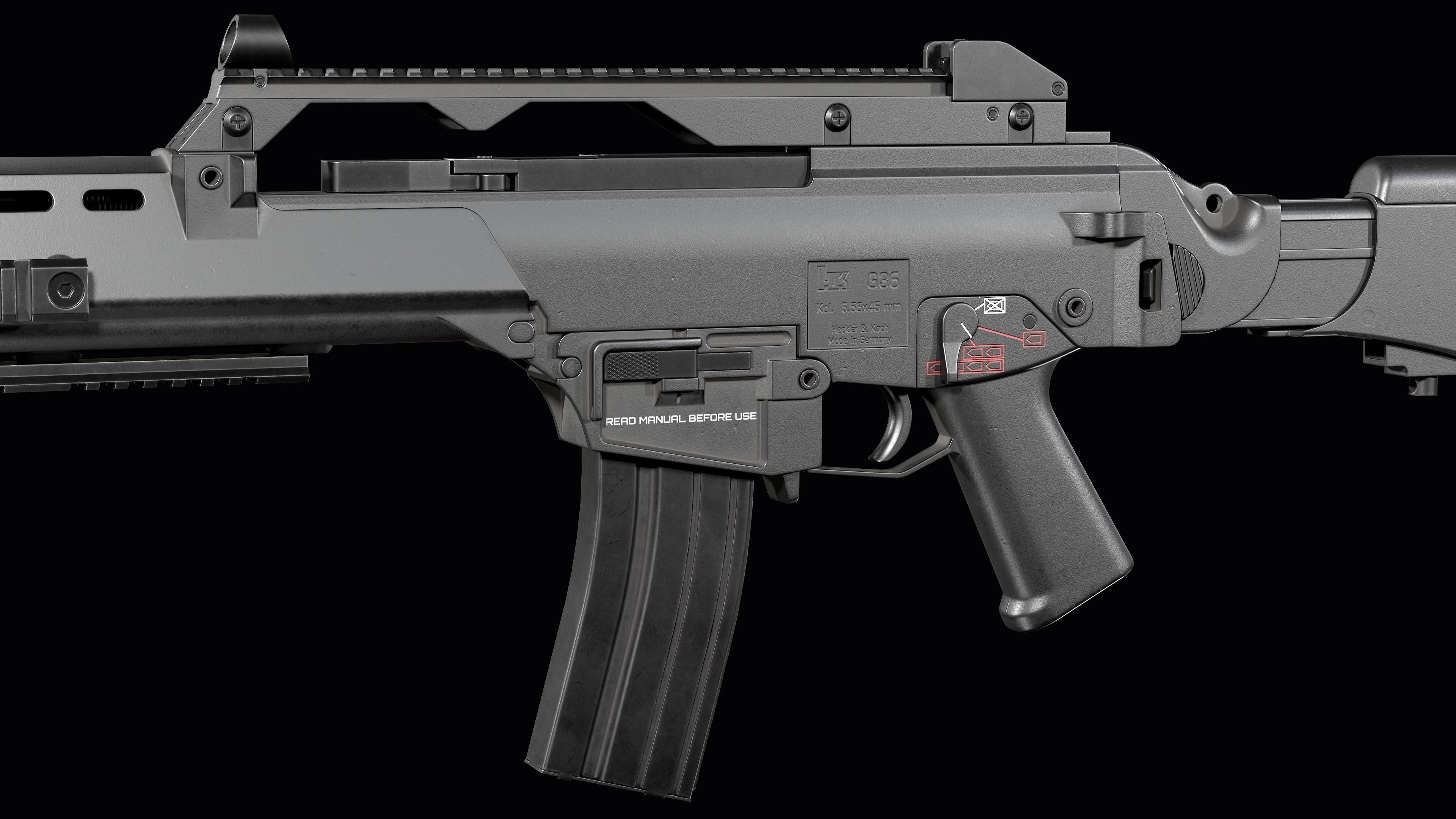 Fully modular assault rifle HK G36 G36E G36K G36KE G36C Low-poly 3D model_37