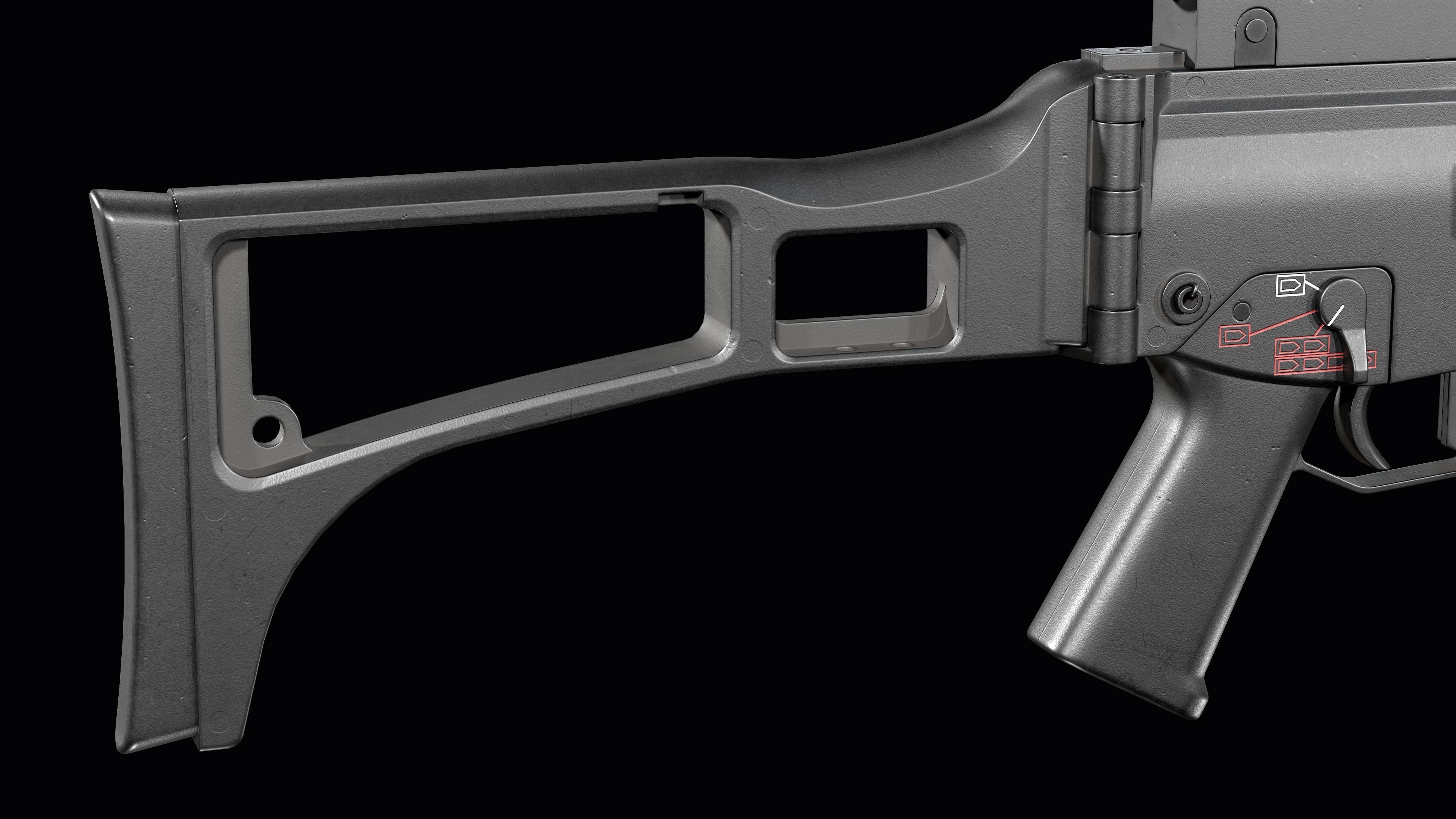 Fully modular assault rifle HK G36 G36E G36K G36KE G36C Low-poly 3D model_51