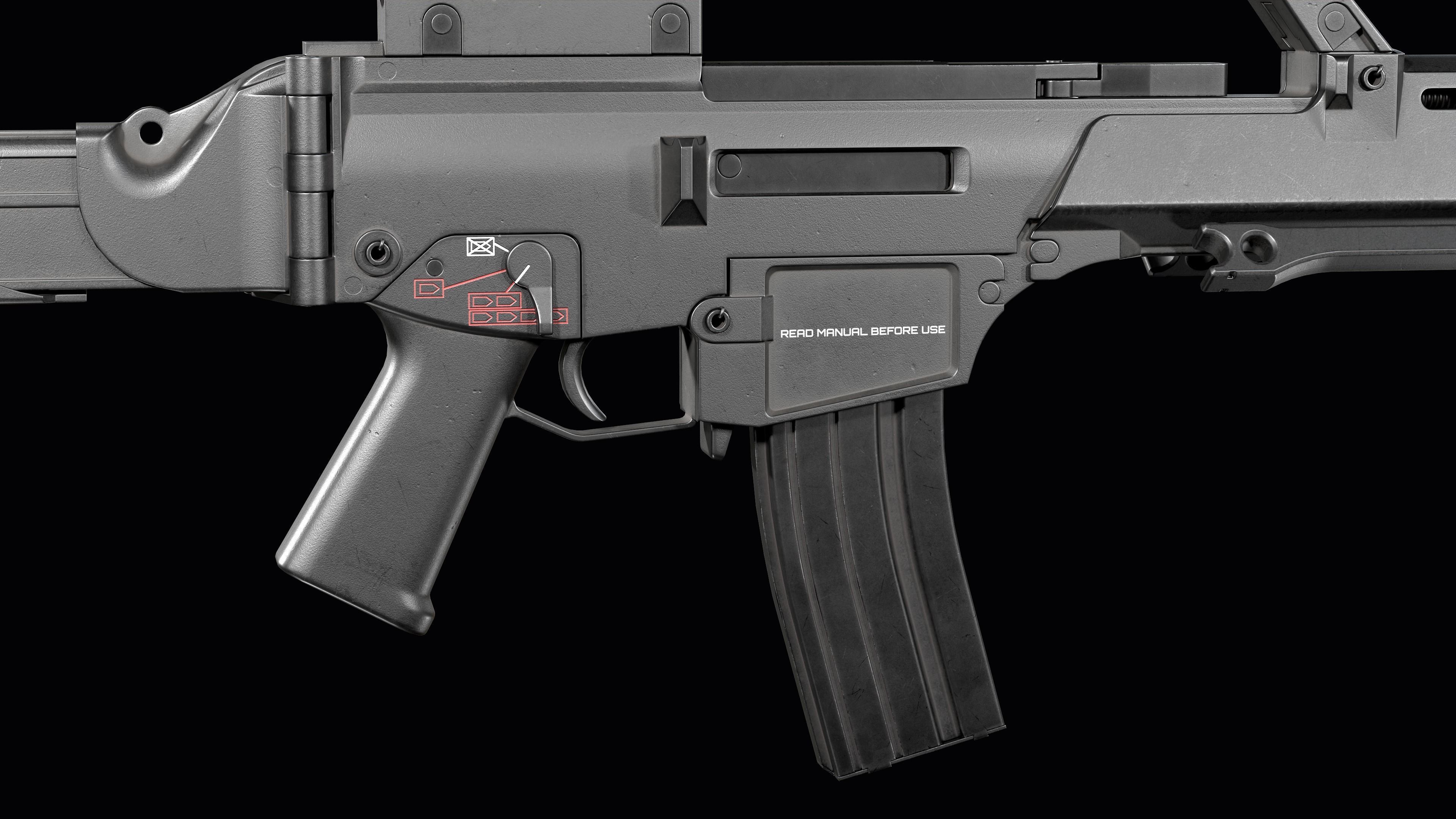 Fully modular assault rifle HK G36 G36E G36K G36KE G36C Low-poly 3D model_33