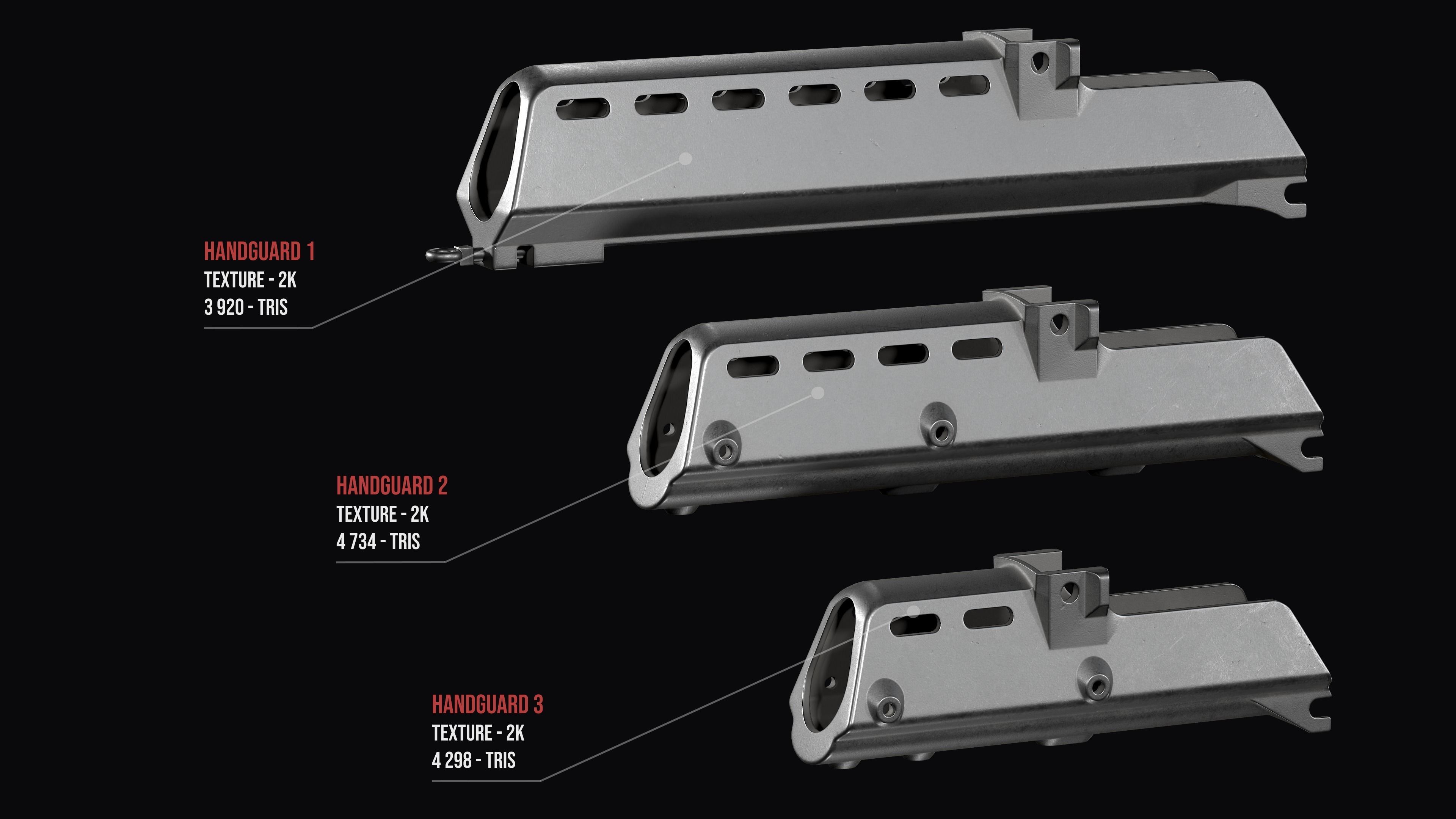 Fully modular assault rifle HK G36 G36E G36K G36KE G36C Low-poly 3D model_12