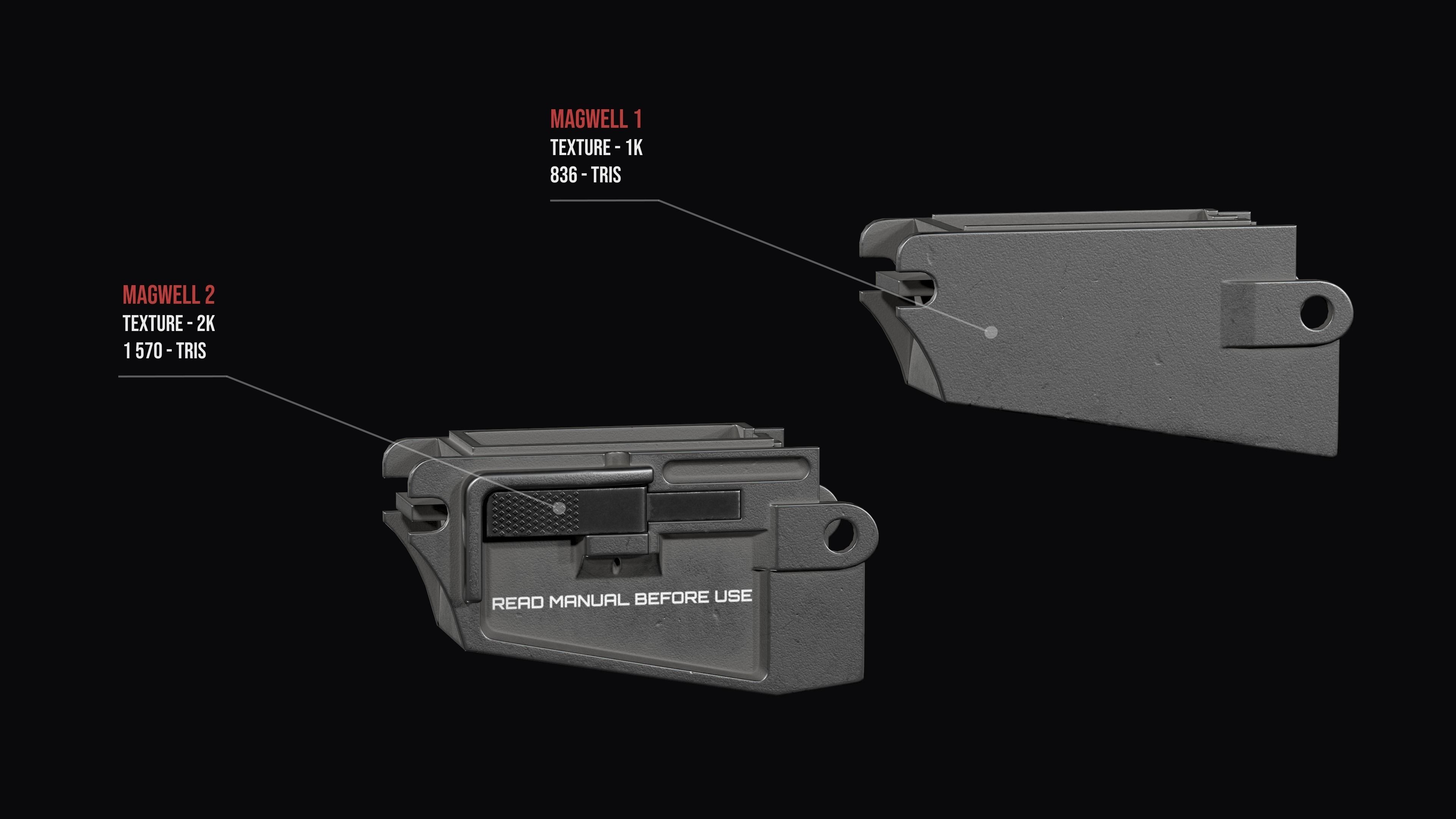 Fully modular assault rifle HK G36 G36E G36K G36KE G36C Low-poly 3D model_14