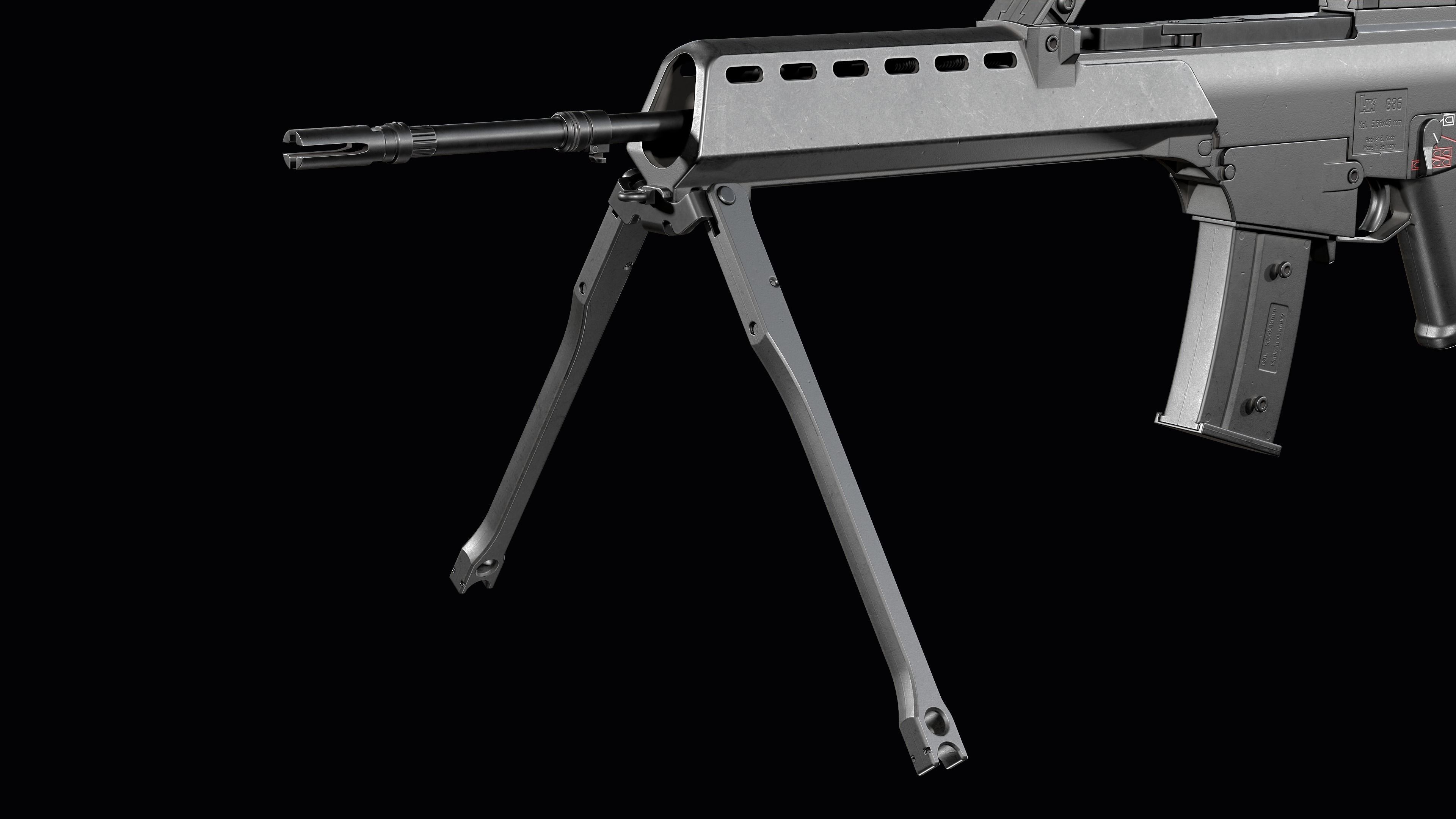 Fully modular assault rifle HK G36 G36E G36K G36KE G36C Low-poly 3D model_55