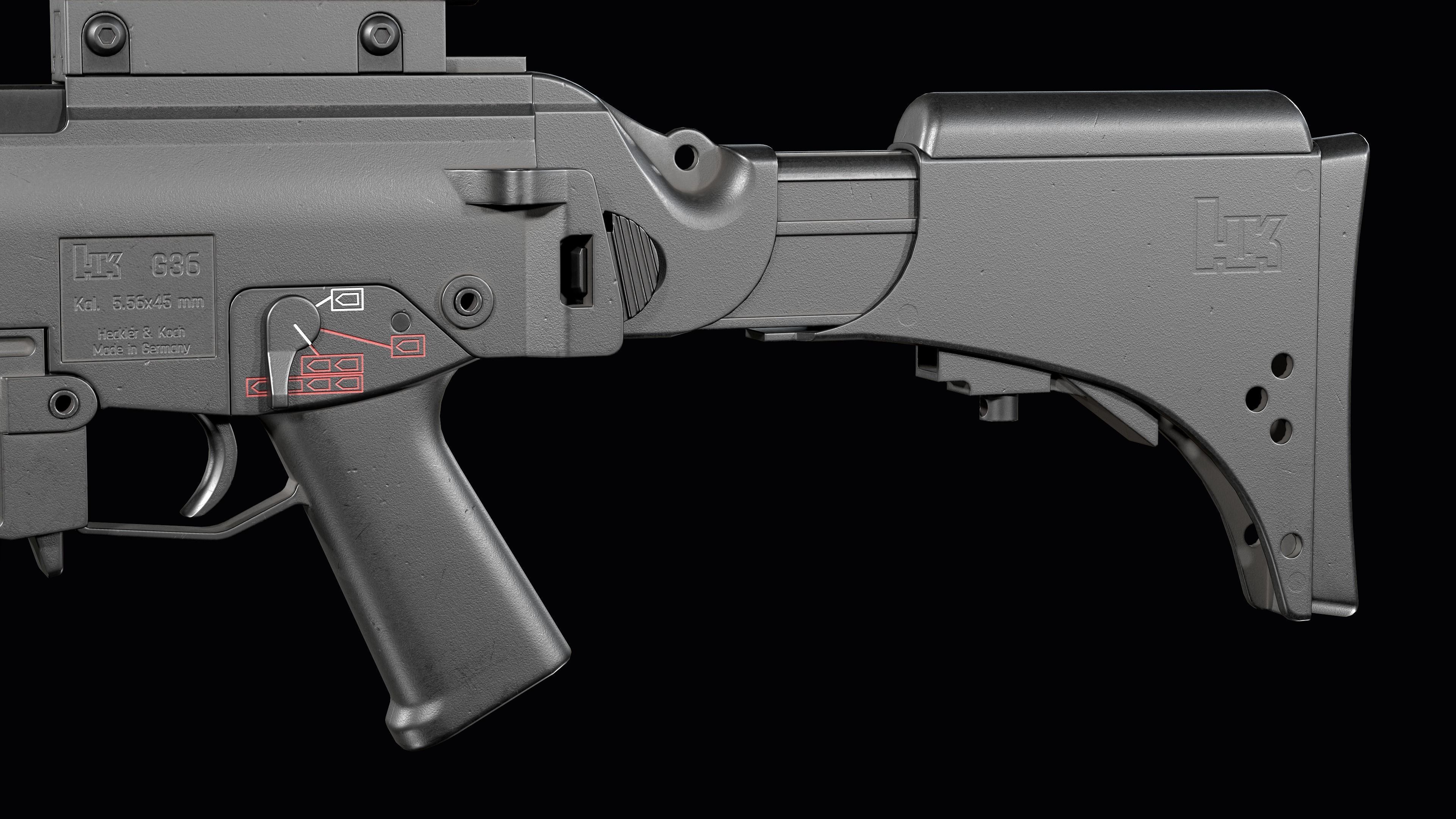 Fully modular assault rifle HK G36 G36E G36K G36KE G36C Low-poly 3D model_49
