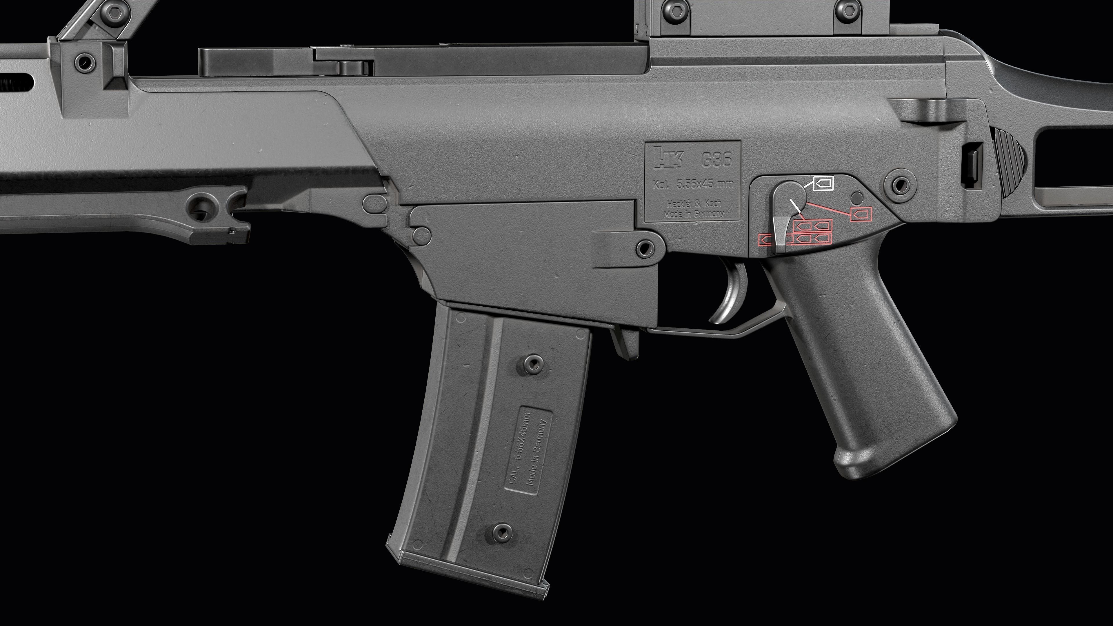 Fully modular assault rifle HK G36 G36E G36K G36KE G36C Low-poly 3D model_30