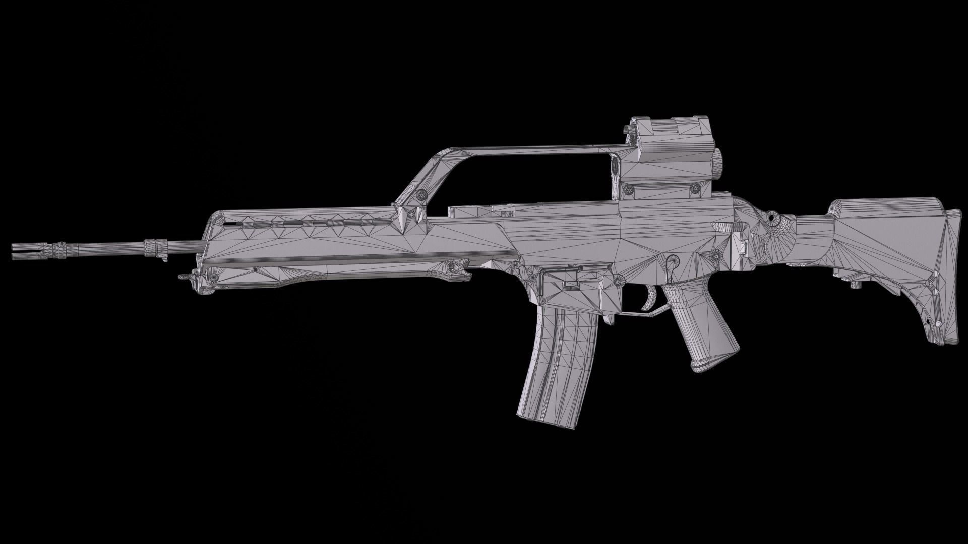Fully modular assault rifle HK G36 G36E G36K G36KE G36C Low-poly 3D model_72