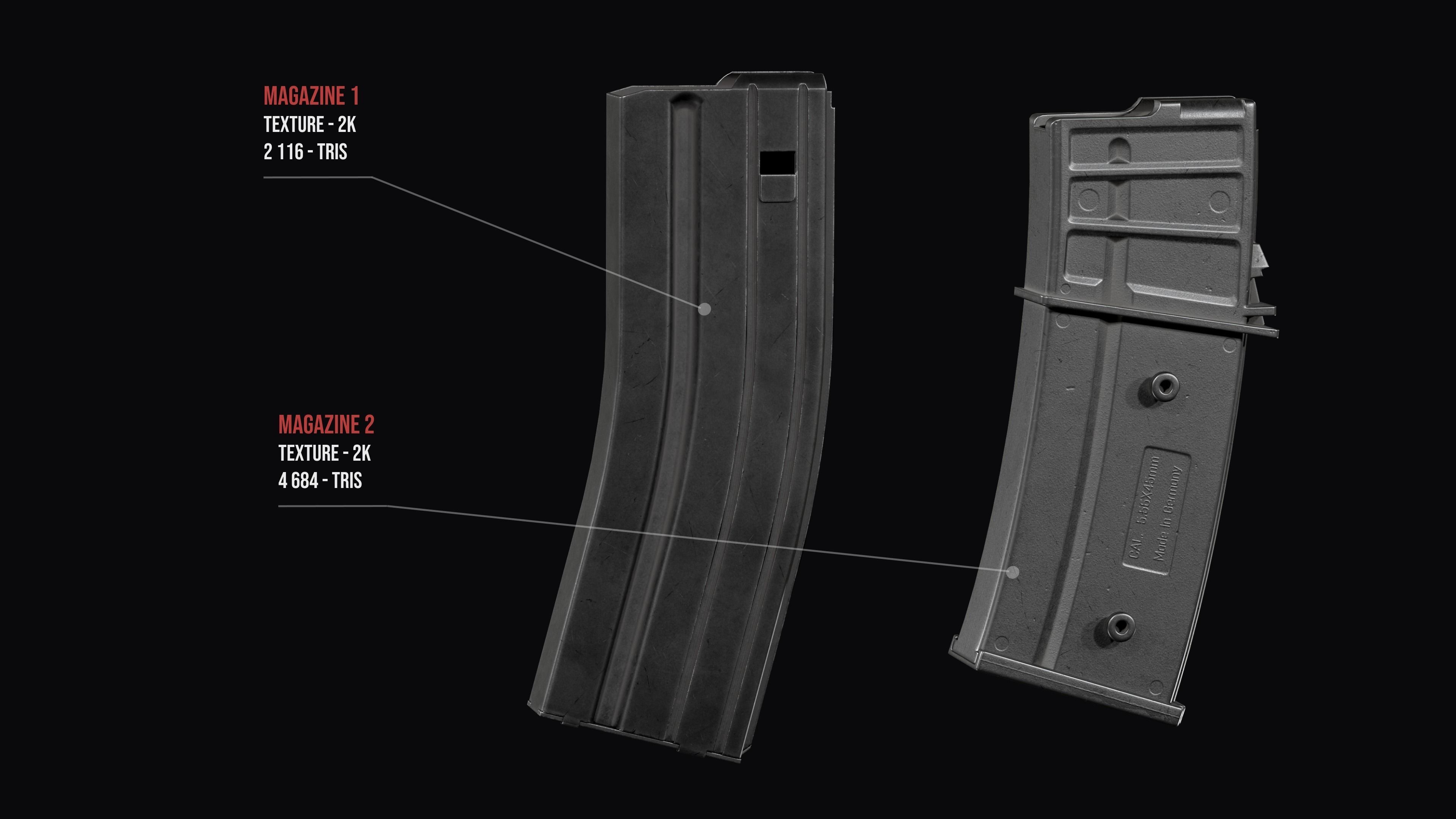 Fully modular assault rifle HK G36 G36E G36K G36KE G36C Low-poly 3D model_15