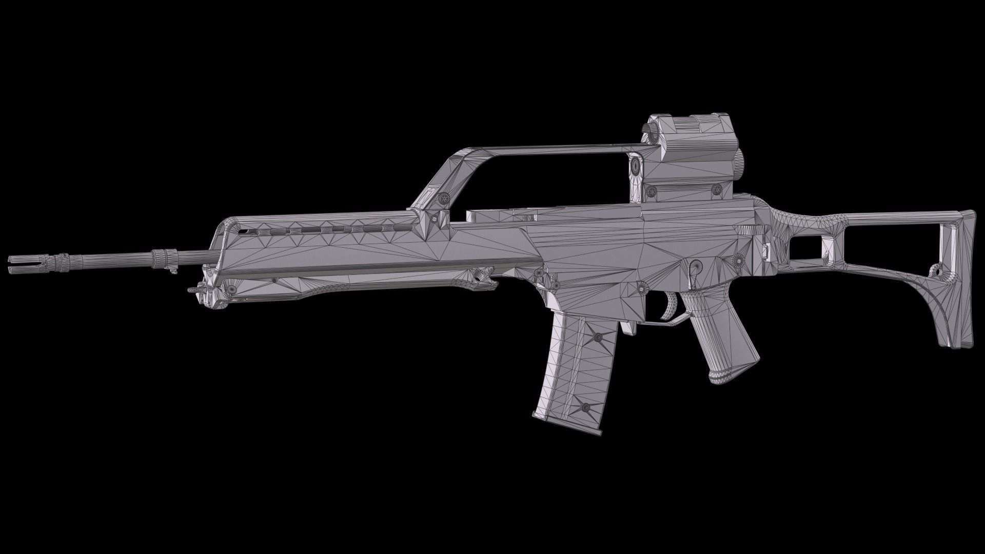 Fully modular assault rifle HK G36 G36E G36K G36KE G36C Low-poly 3D model_73