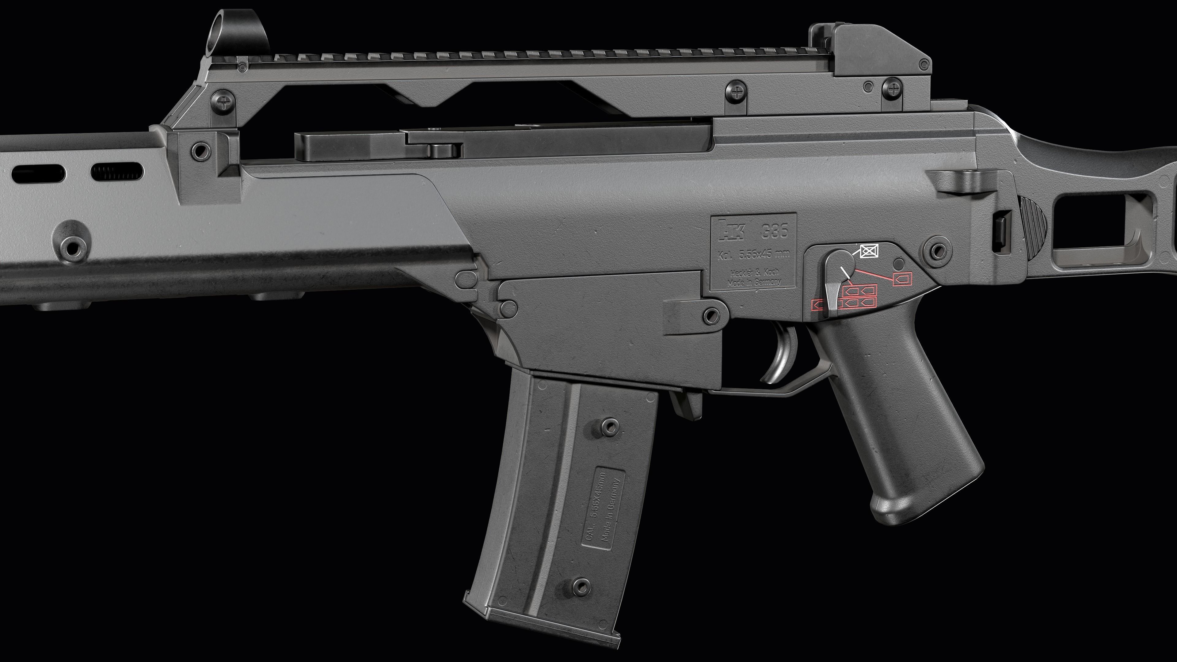 Fully modular assault rifle HK G36 G36E G36K G36KE G36C Low-poly 3D model_35