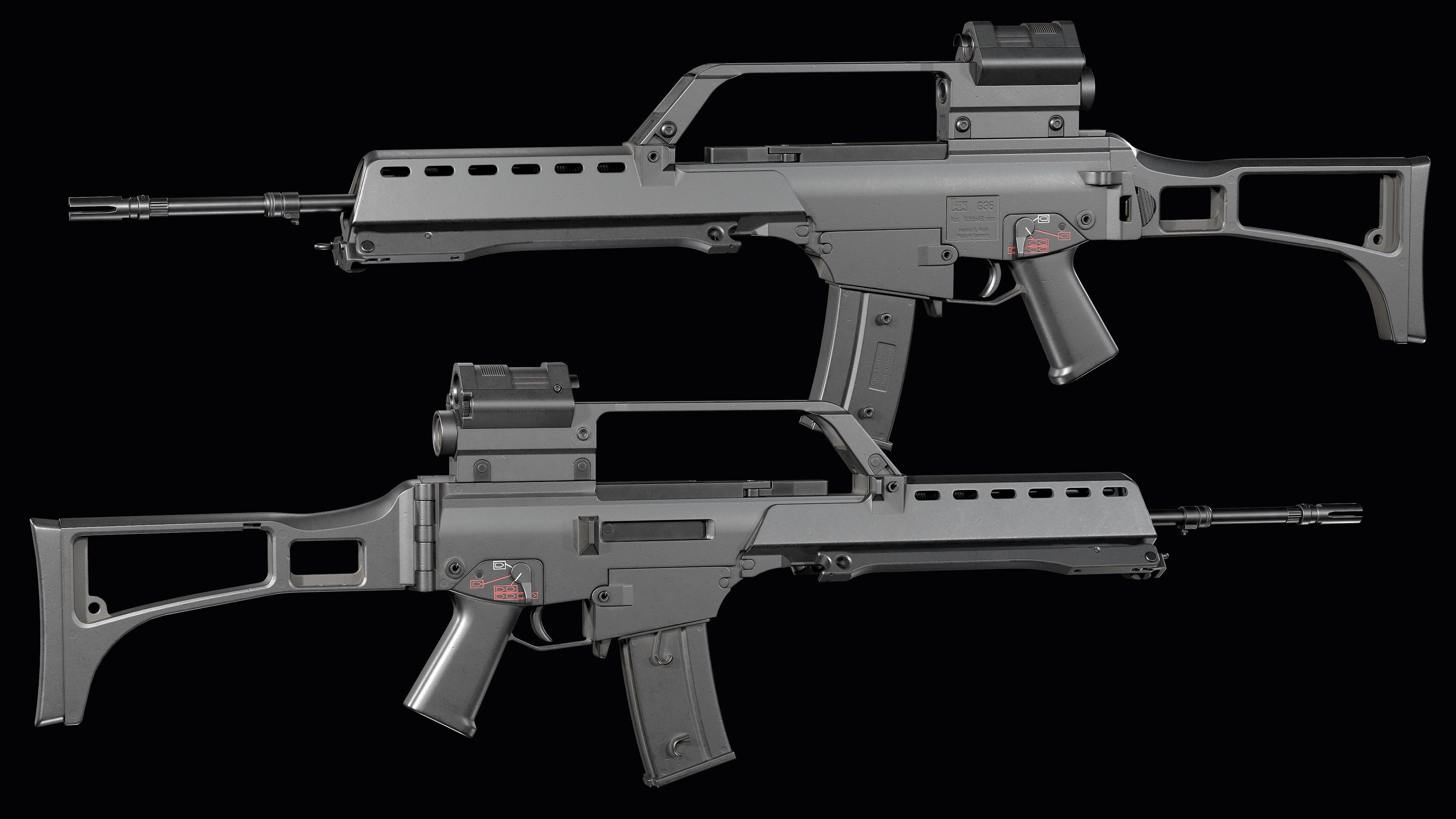 Fully modular assault rifle HK G36 G36E G36K G36KE G36C Low-poly 3D model_21