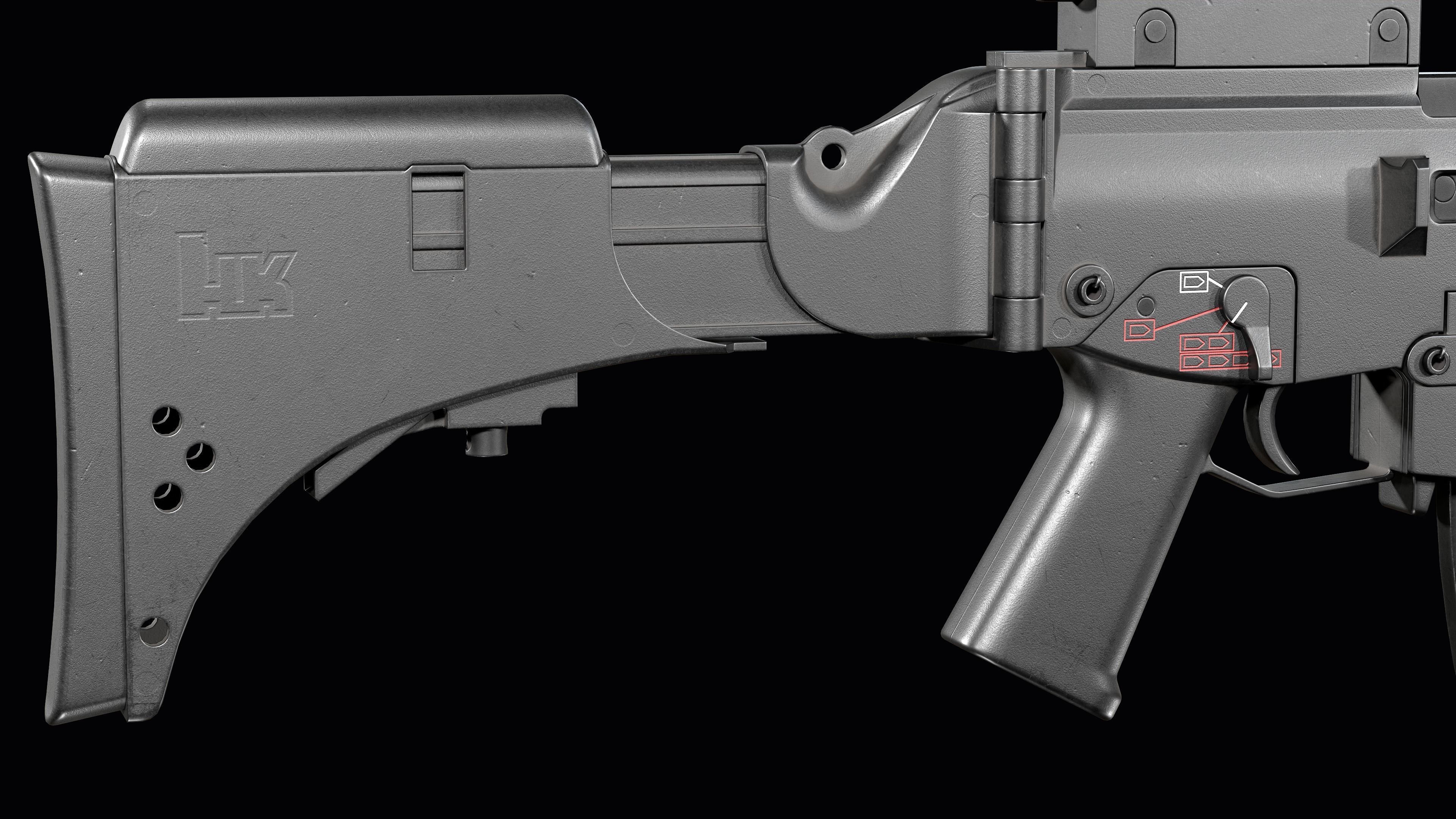Fully modular assault rifle HK G36 G36E G36K G36KE G36C Low-poly 3D model_48