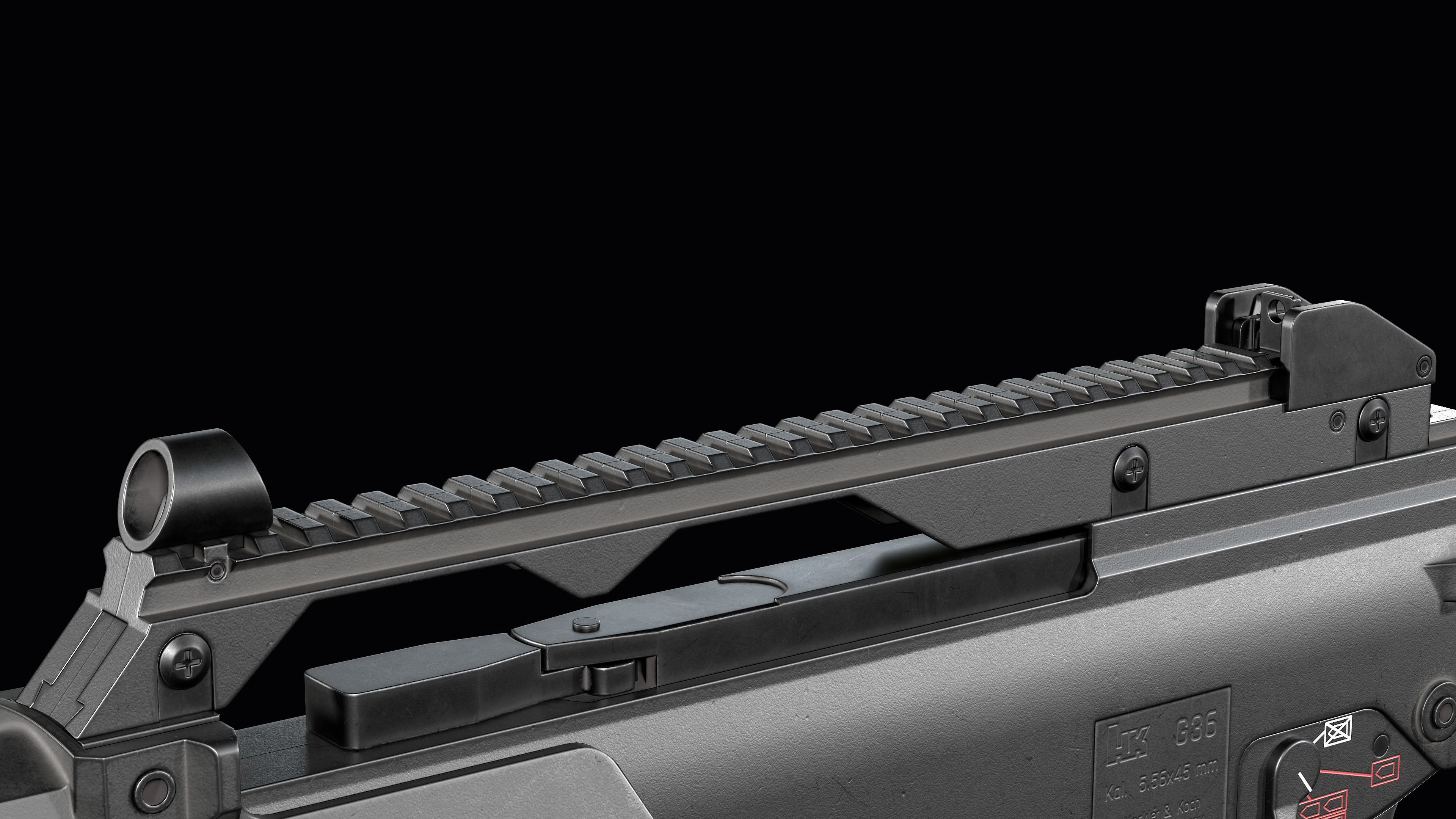 Fully modular assault rifle HK G36 G36E G36K G36KE G36C Low-poly 3D model_46