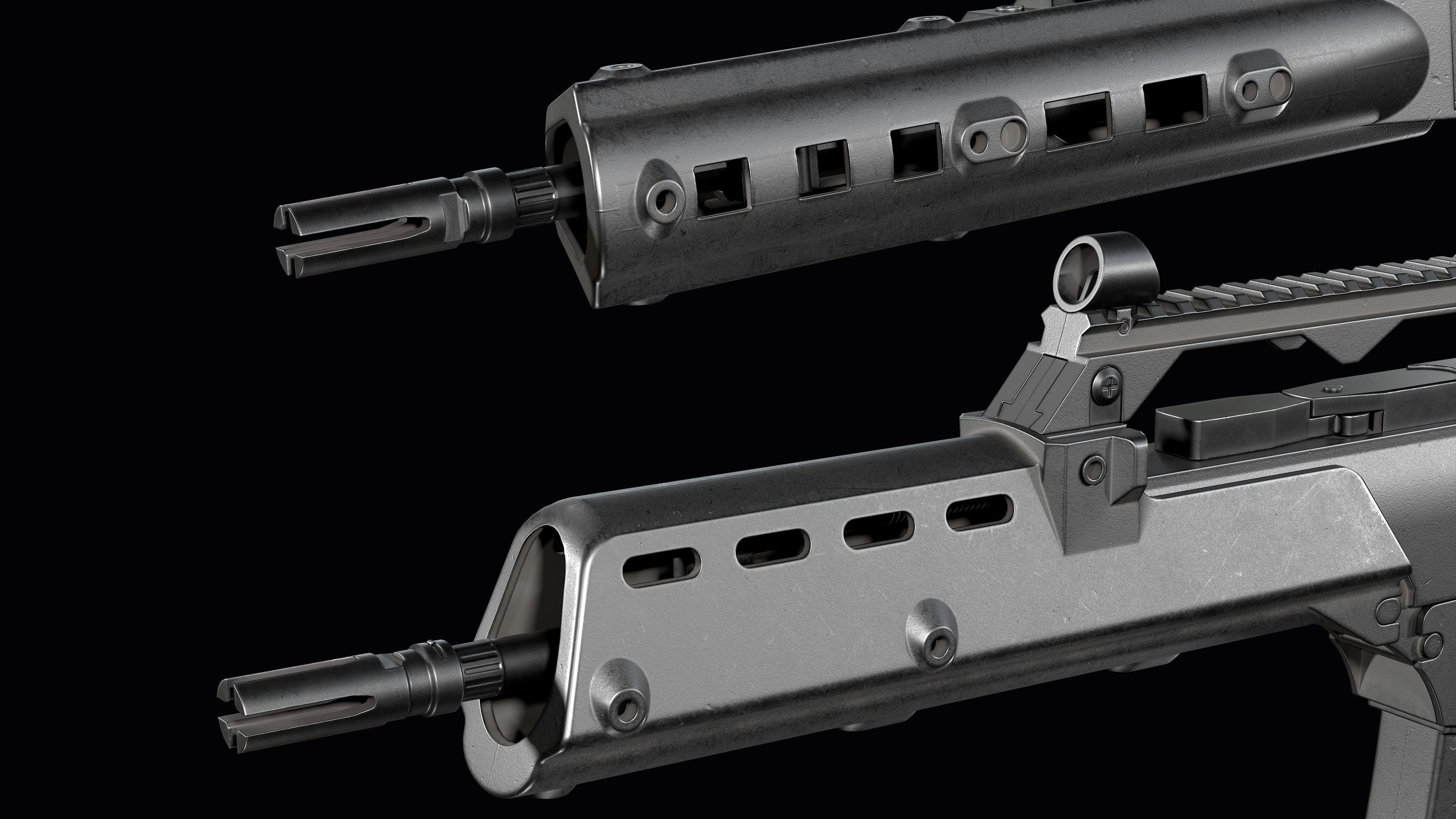 Fully modular assault rifle HK G36 G36E G36K G36KE G36C Low-poly 3D model_40