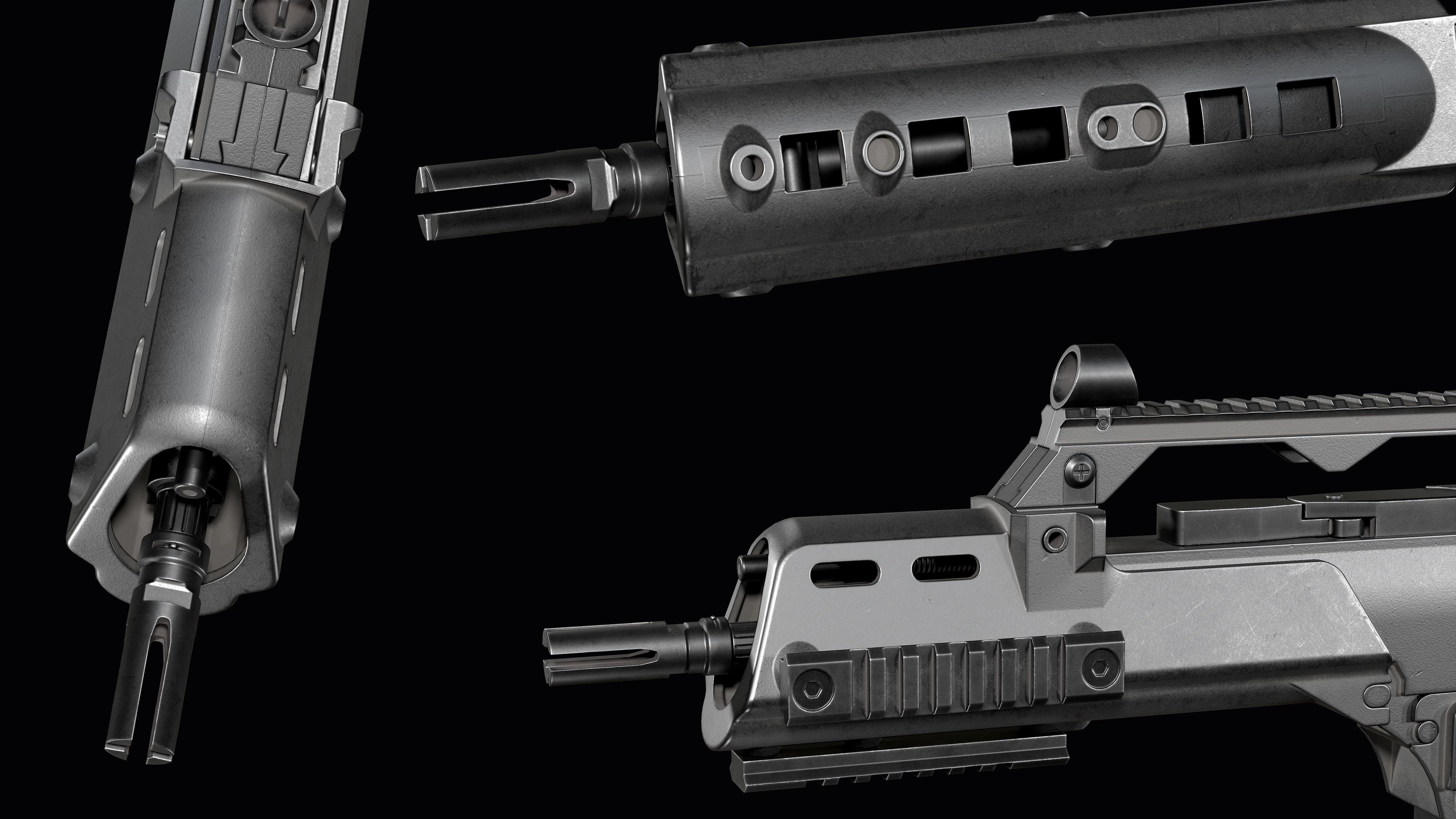 Fully modular assault rifle HK G36 G36E G36K G36KE G36C Low-poly 3D model_41