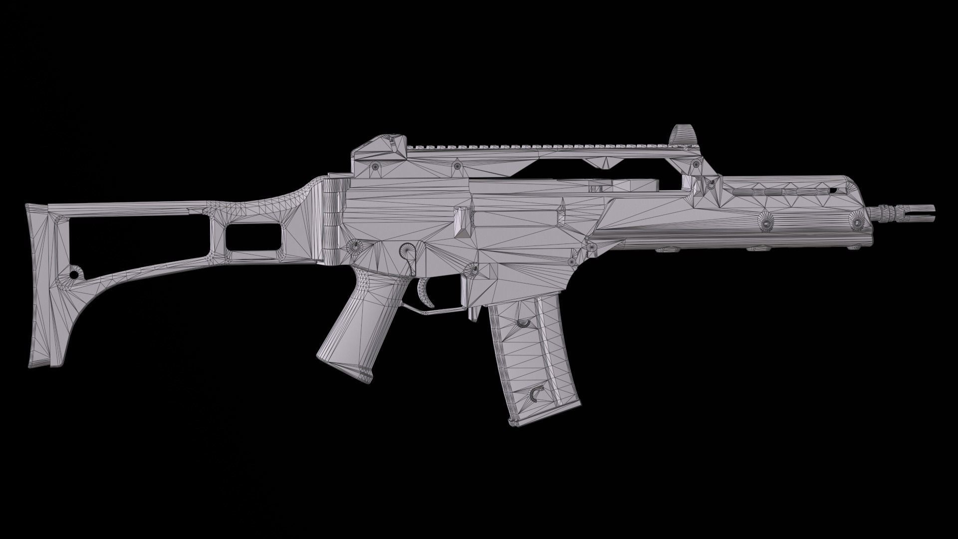Fully modular assault rifle HK G36 G36E G36K G36KE G36C Low-poly 3D model_70