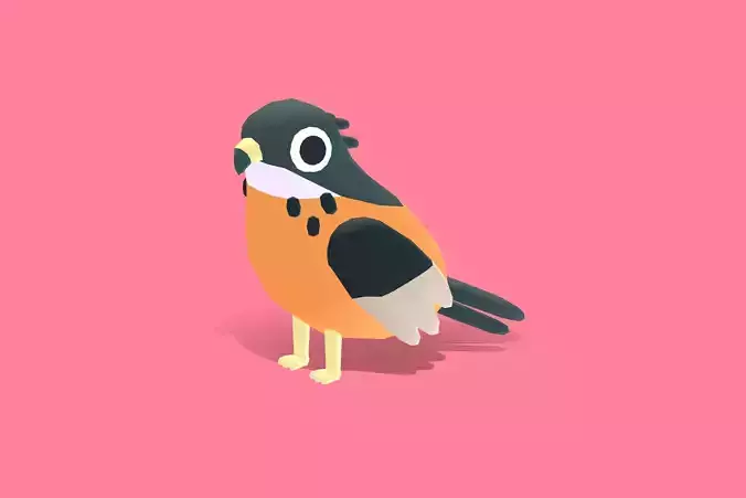Quirky Series - Archers Buzzard Low-poly 3D model