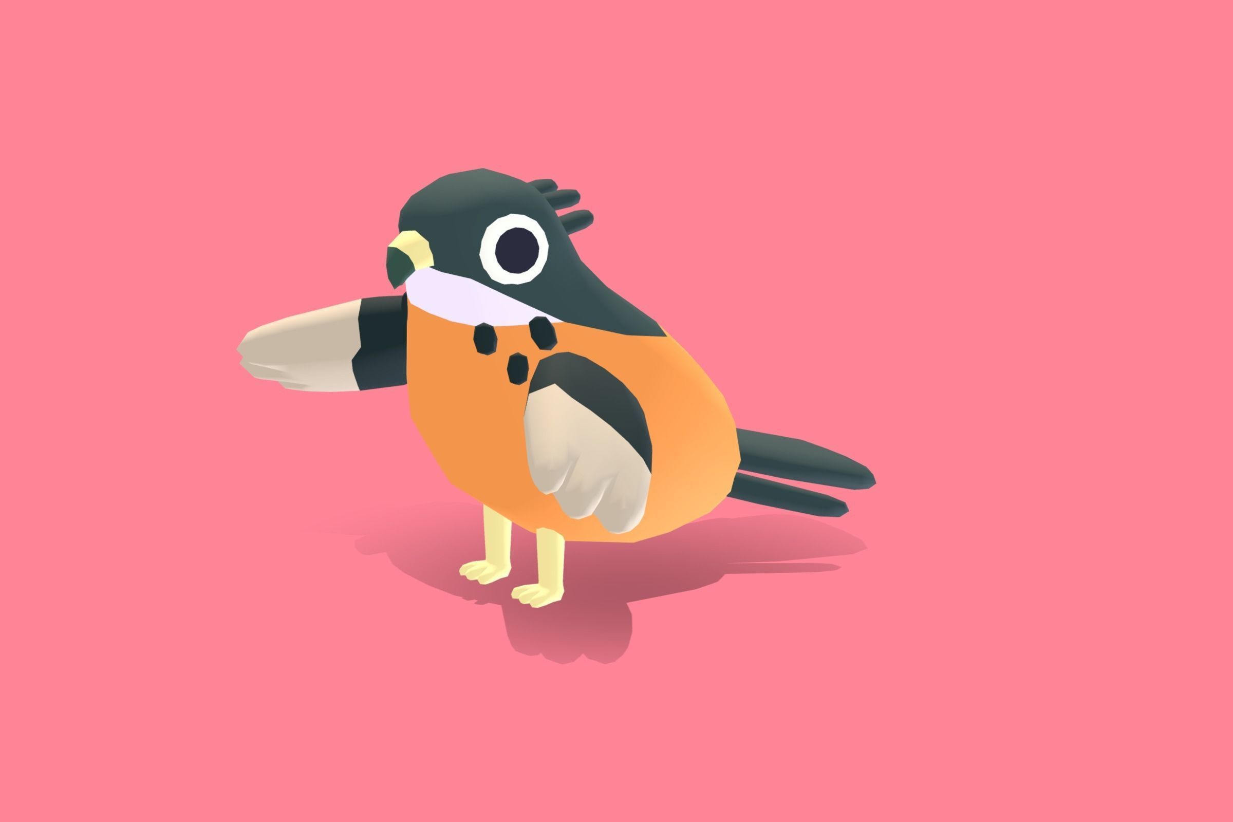 Quirky Series - Archers Buzzard Low-poly 3D model_3