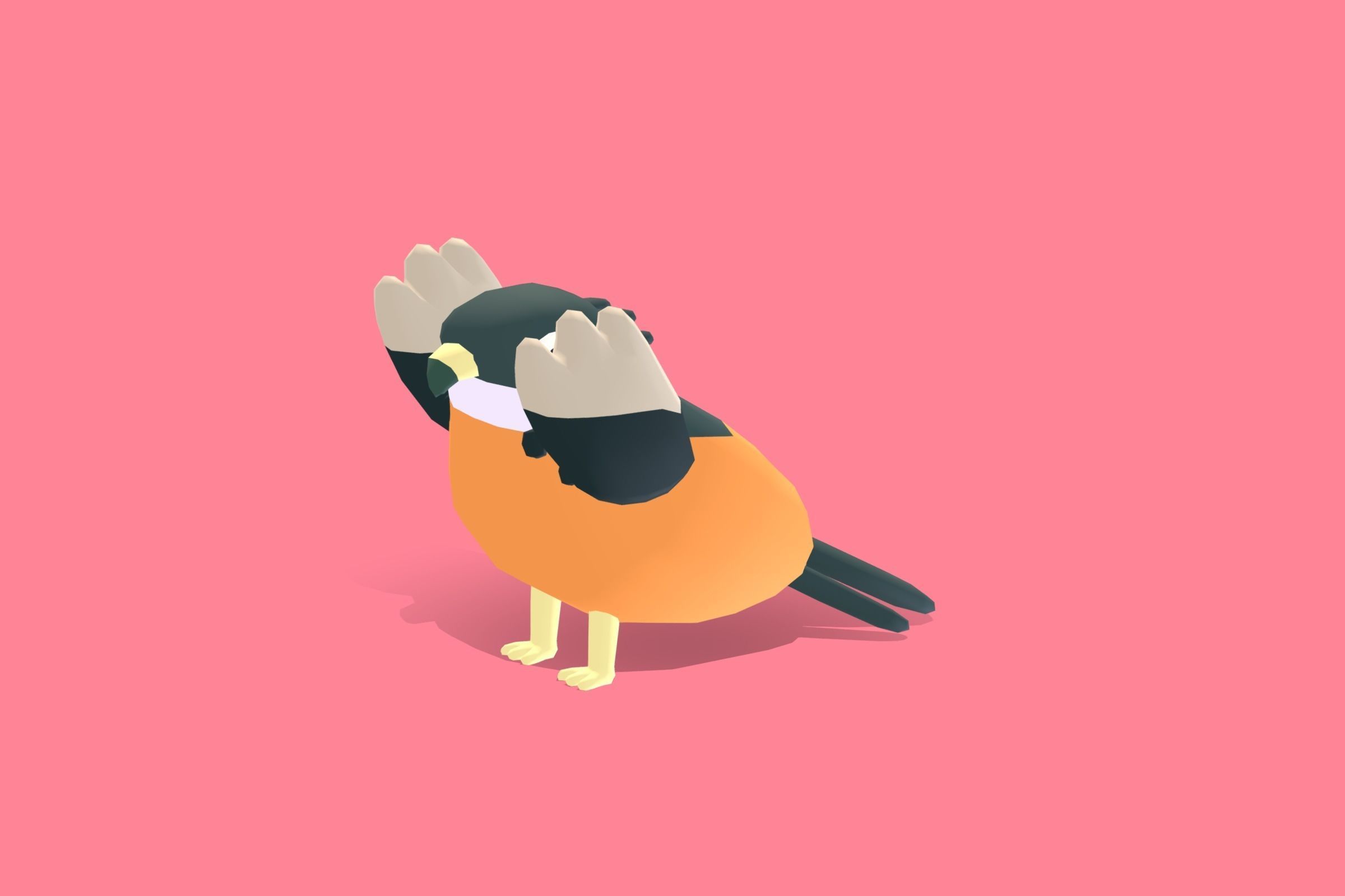 Quirky Series - Archers Buzzard Low-poly 3D model_5