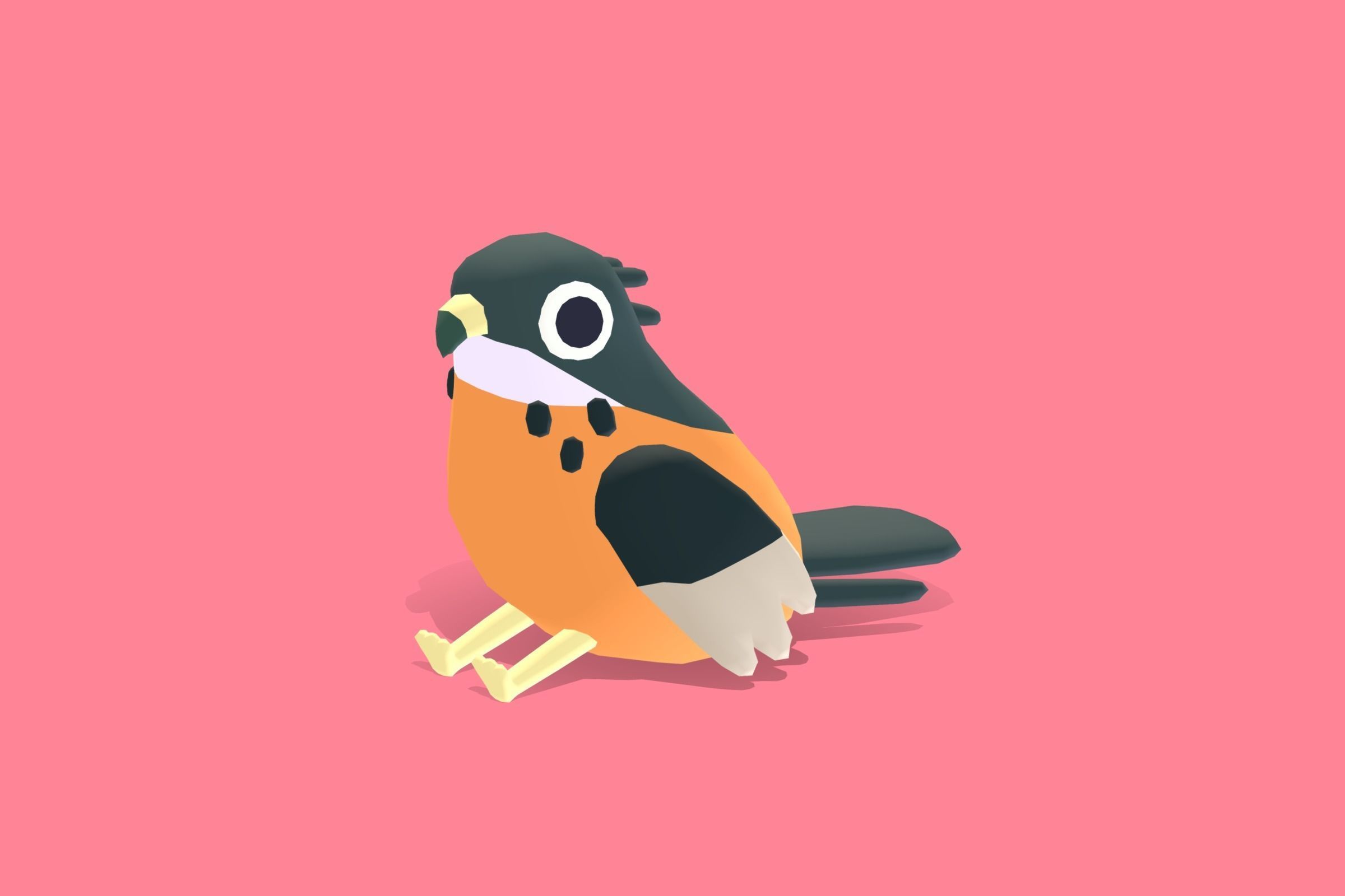 Quirky Series - Archers Buzzard Low-poly 3D model_8