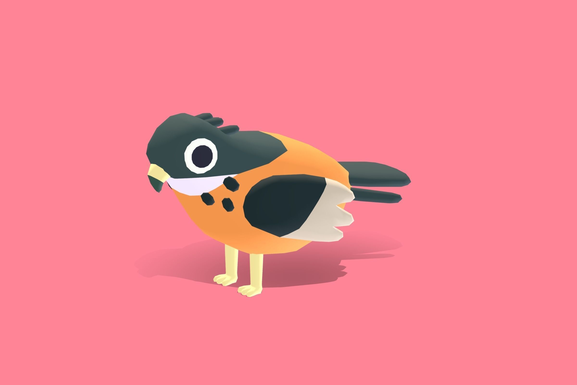 Quirky Series - Archers Buzzard Low-poly 3D model_4