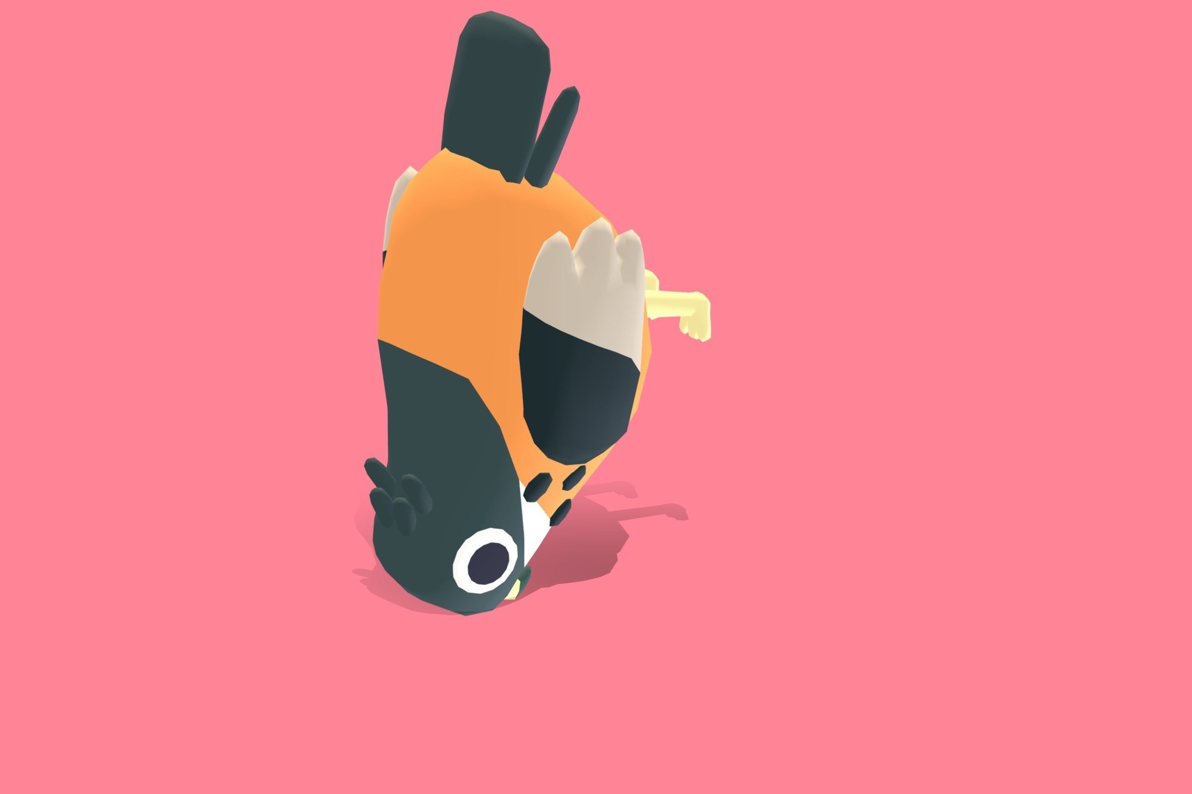 Quirky Series - Archers Buzzard Low-poly 3D model_7