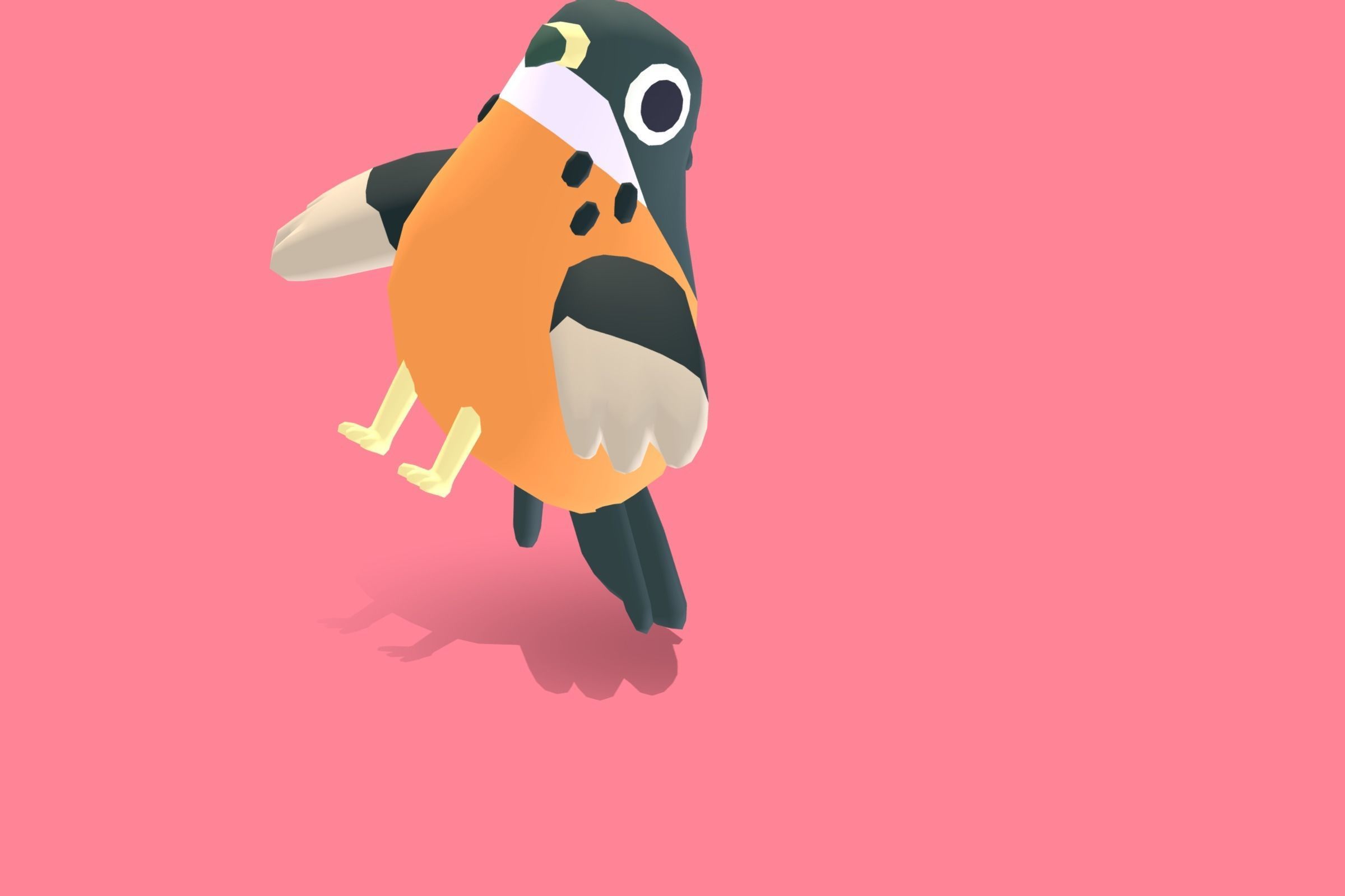 Quirky Series - Archers Buzzard Low-poly 3D model_6