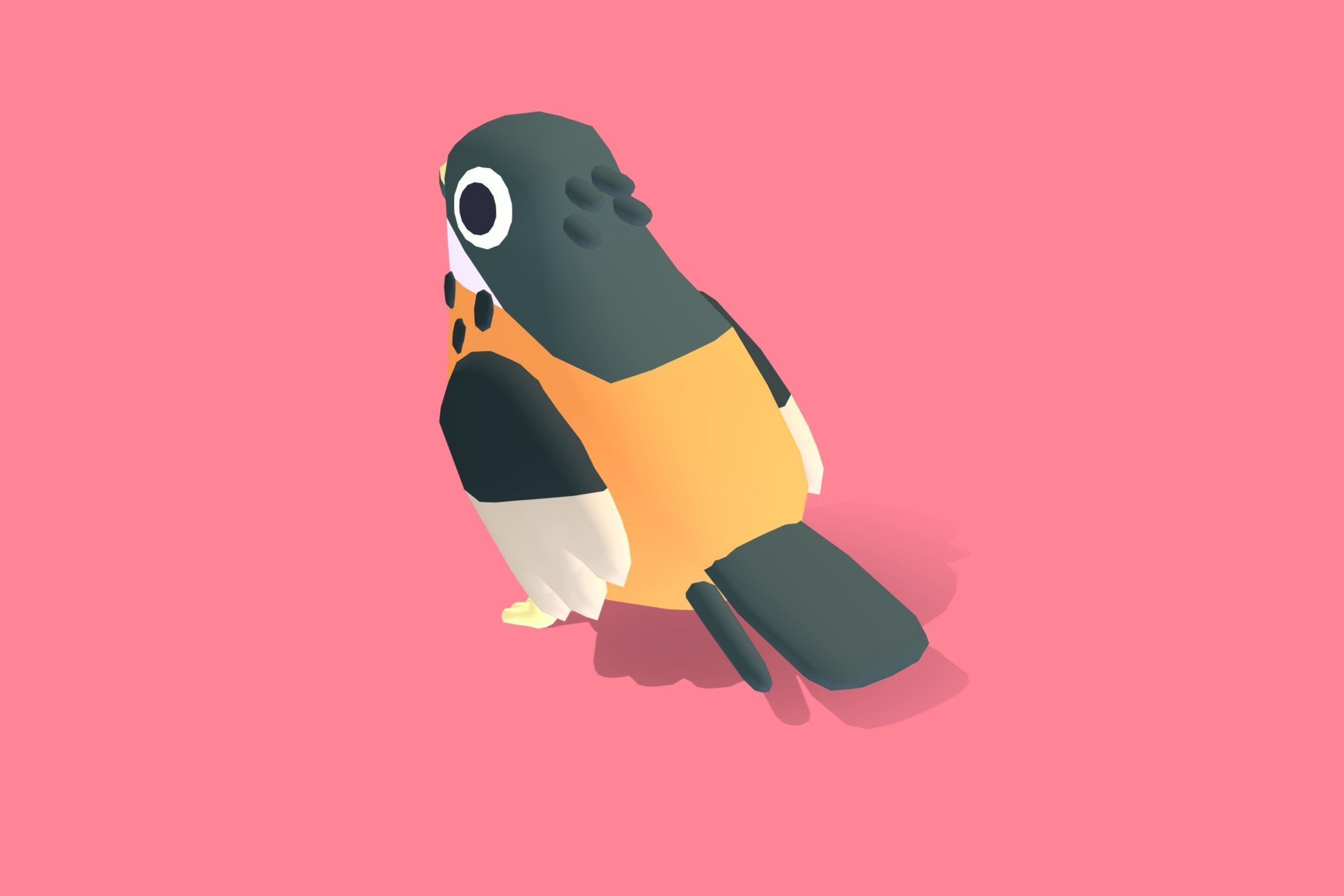 Quirky Series - Archers Buzzard Low-poly 3D model_2