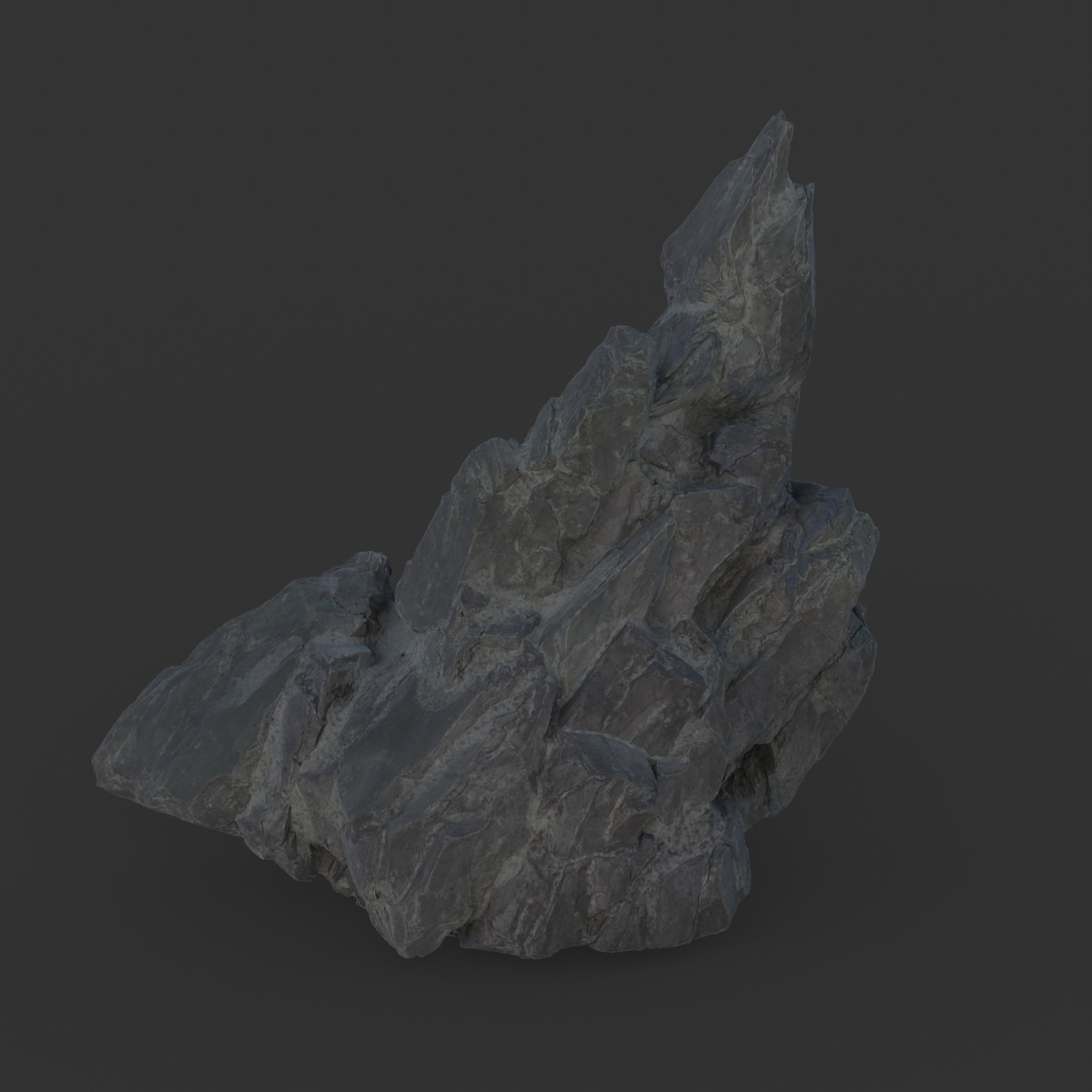 Low poly Black Spiky Modular Rock 230715 Low-poly 3D model_6