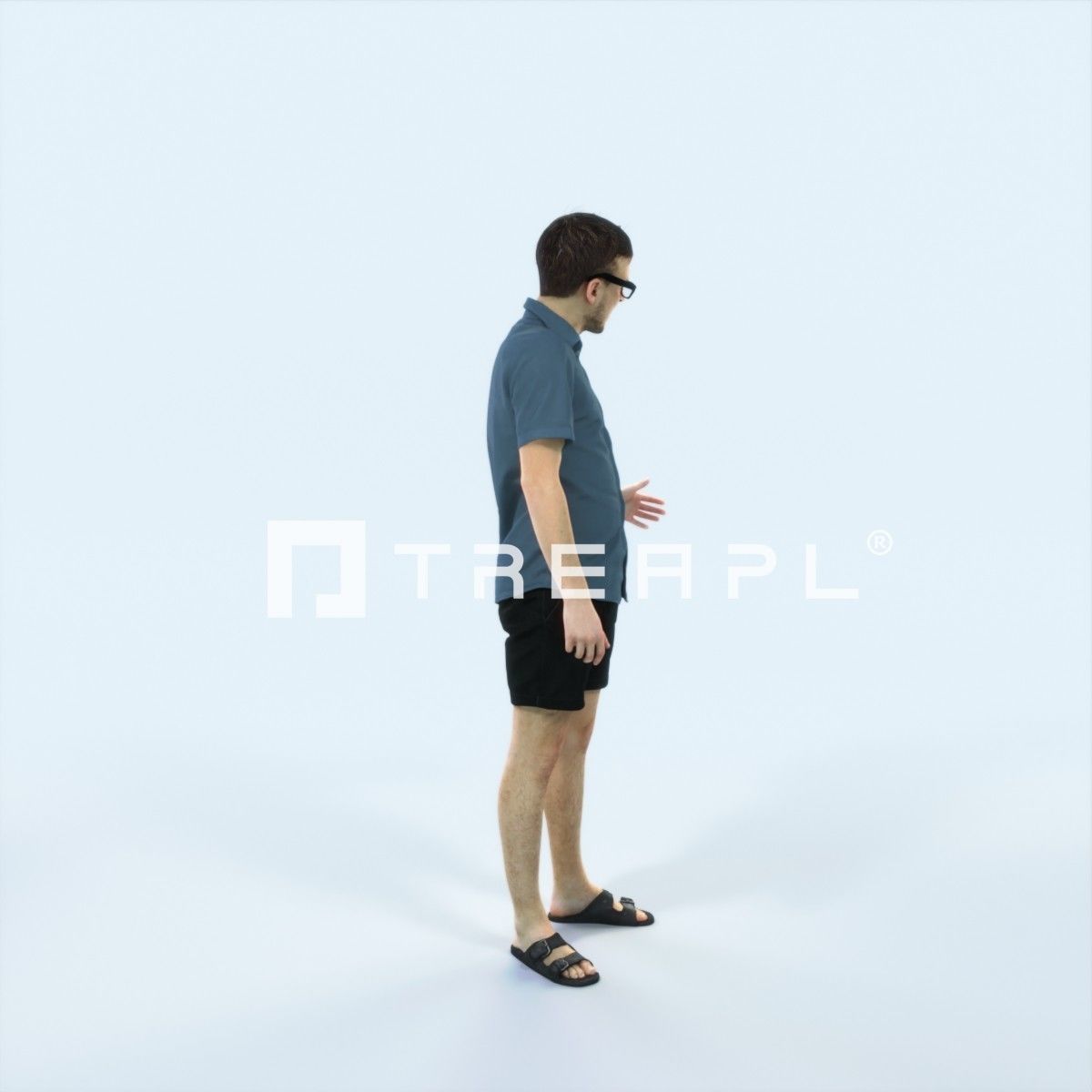 Veracity 17J Explaining Couple Summer Casual Man Low-poly 3D model_2