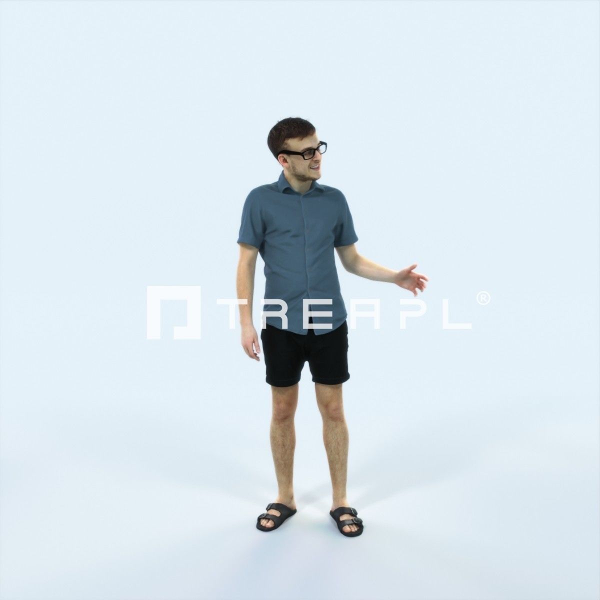 Veracity 17J Explaining Couple Summer Casual Man Low-poly 3D model_1