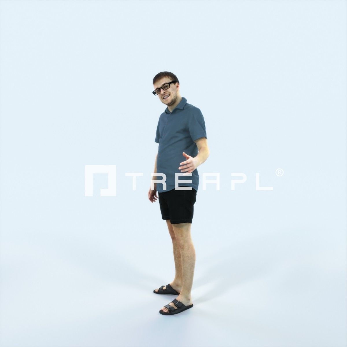 Veracity 17J Explaining Couple Summer Casual Man Low-poly 3D model_5